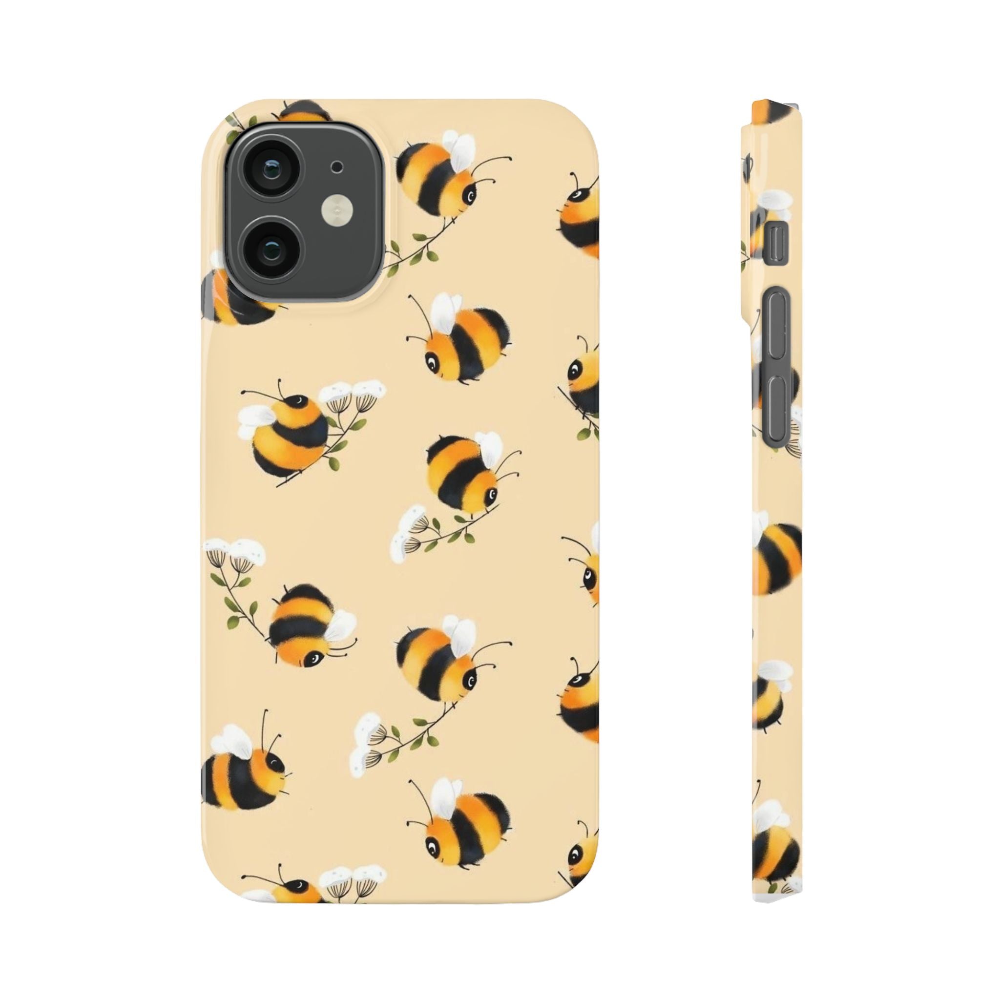 Bee-inspired Slim Phone Cases, Cute Bumblebee Design, Eco-friendly Mobile Covers, Perfect Gift for Nature Lovers