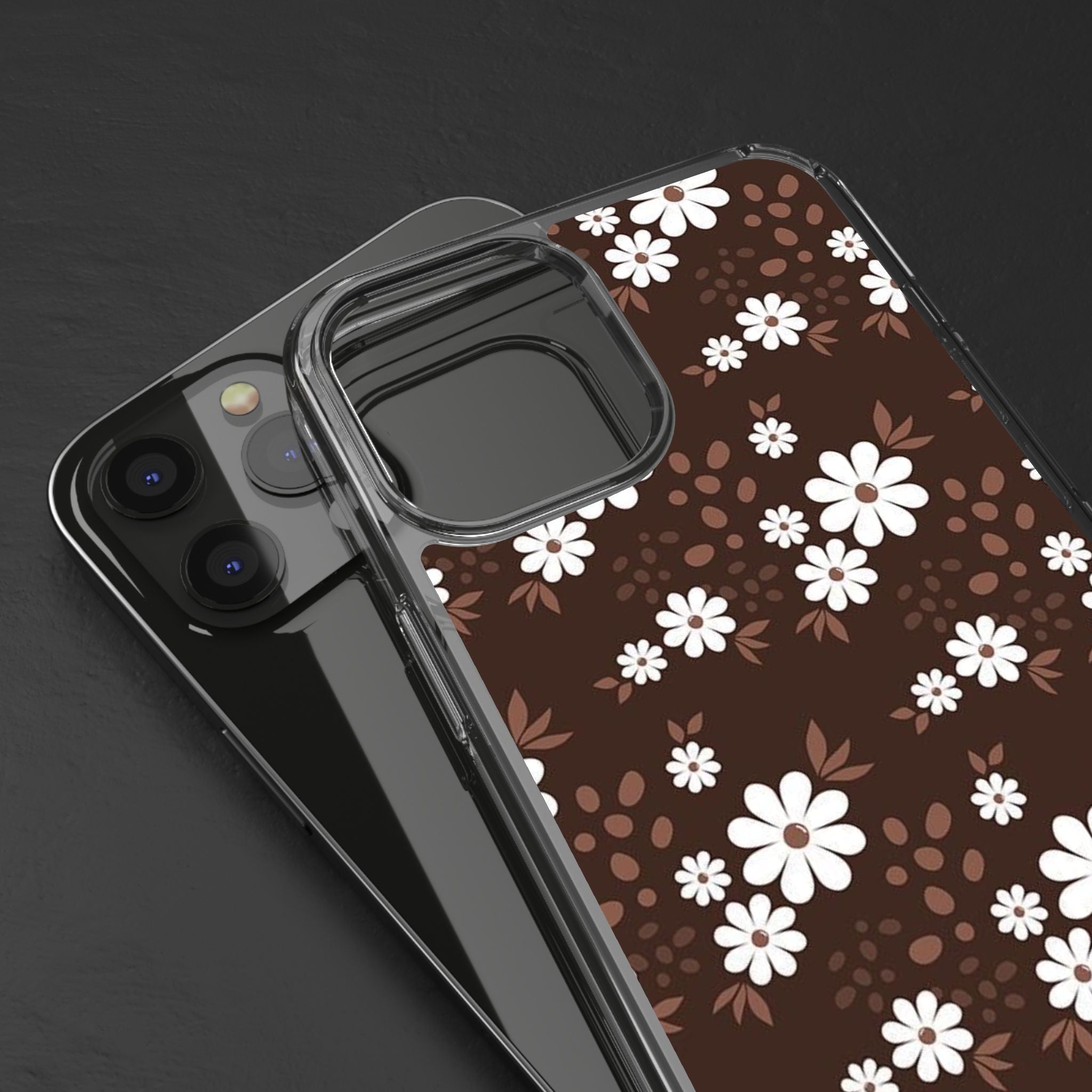 Floral Clear Phone Case, Durable Phone Cover, Transparent Phone Protection, Gift for Her, Spring Phone Accessory