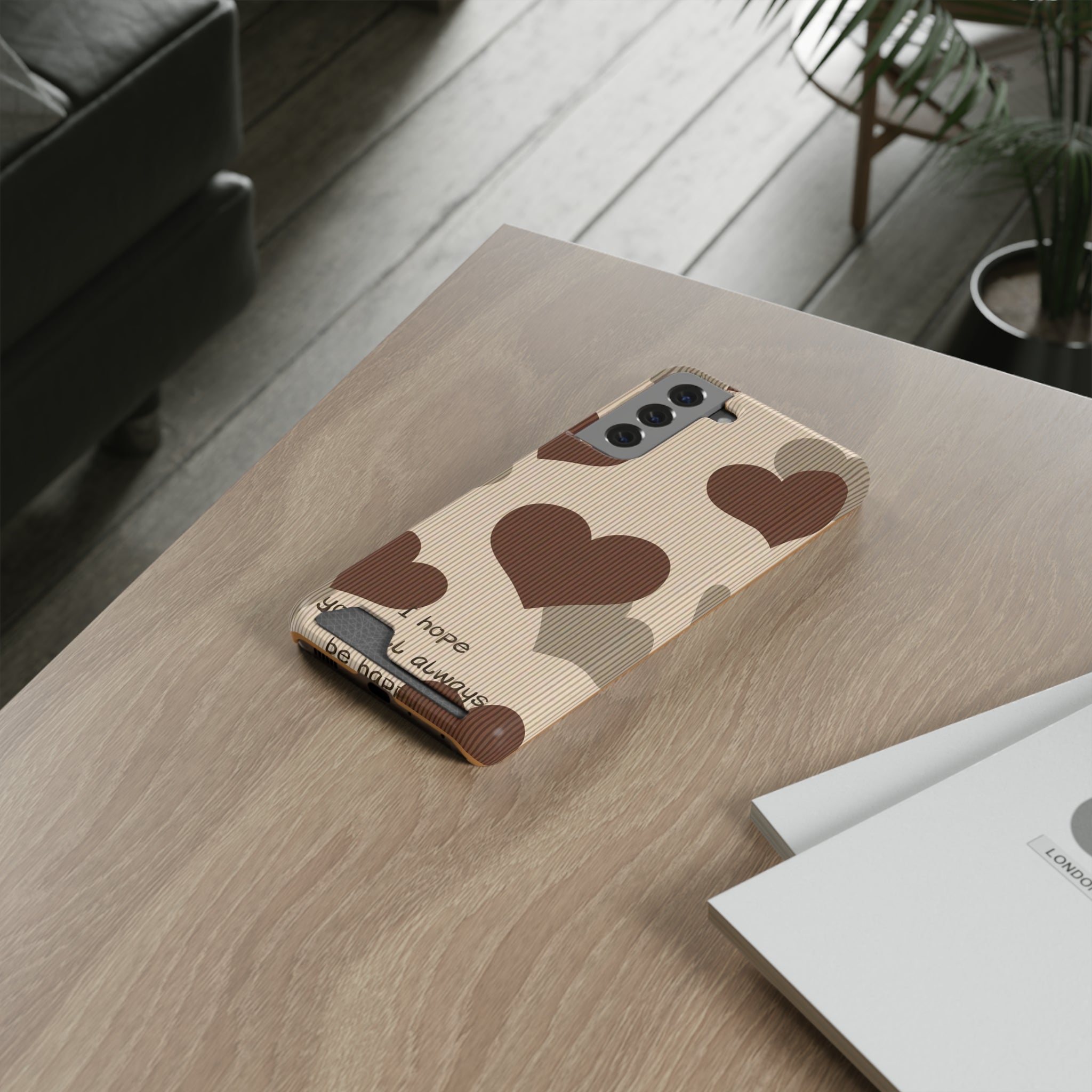 Heartfelt Phone Case with Card Holder | Cute Gift for Friends, Valentine's, Anniversary, Durable Protection, Everyday Use