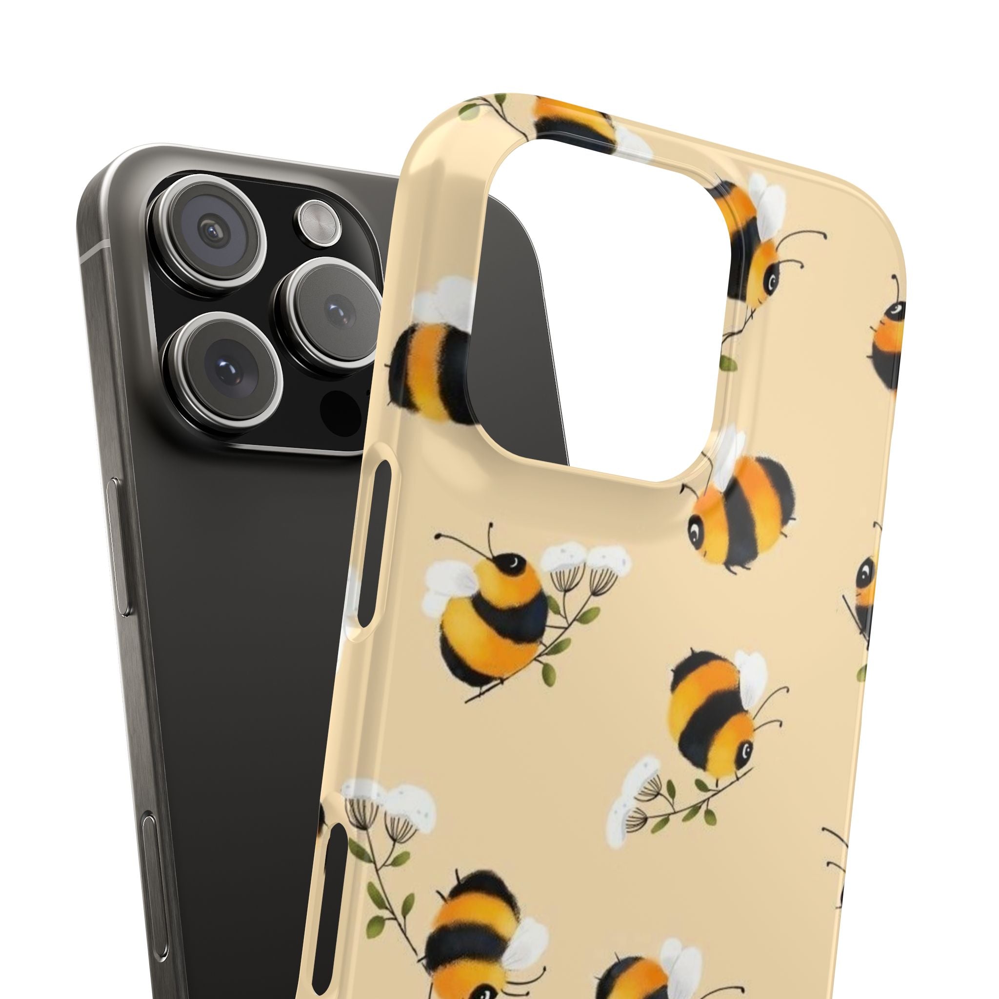 Bee-inspired Slim Phone Cases, Cute Bumblebee Design, Eco-friendly Mobile Covers, Perfect Gift for Nature Lovers