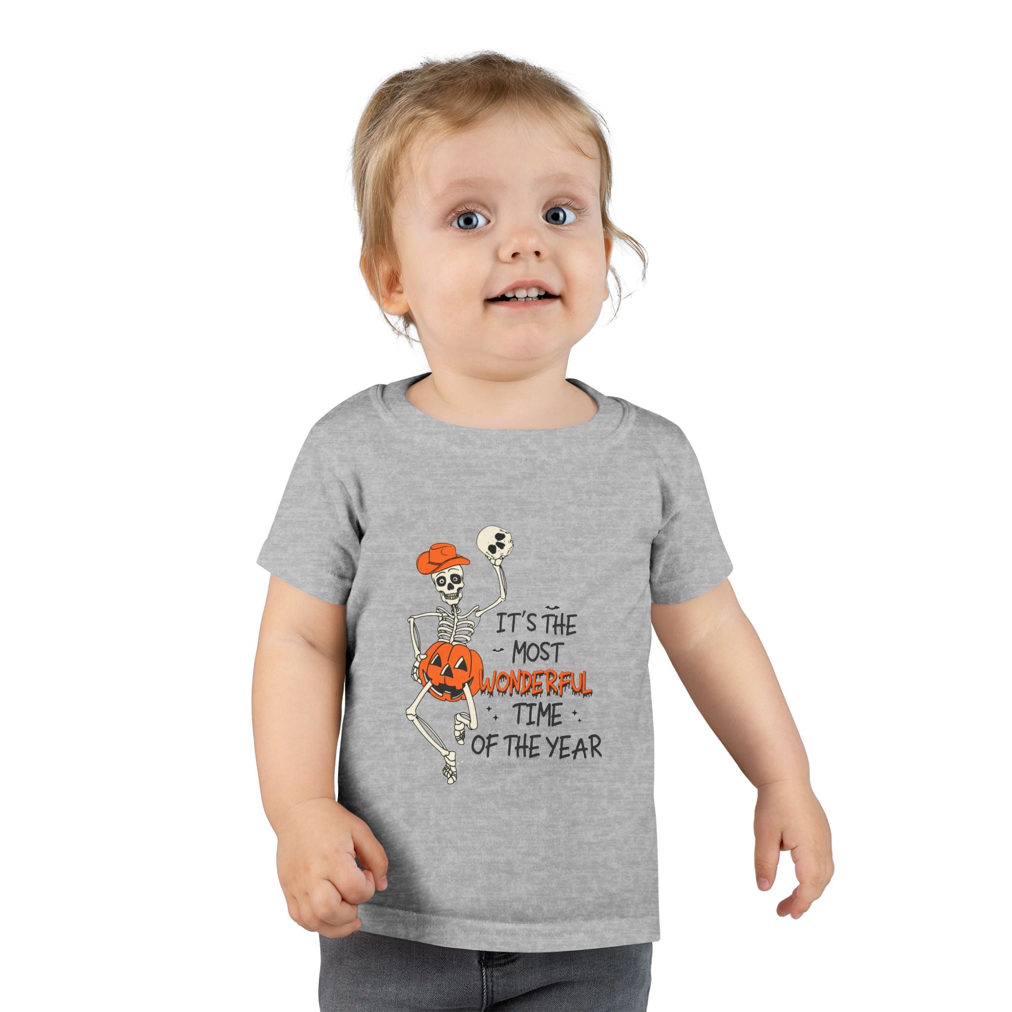Halloween Skeleton Toddler T-Shirt, Cute Kids Costume Tee, Halloween Party Outfit, Spooky Season Apparel, Trick or Treat Shirt