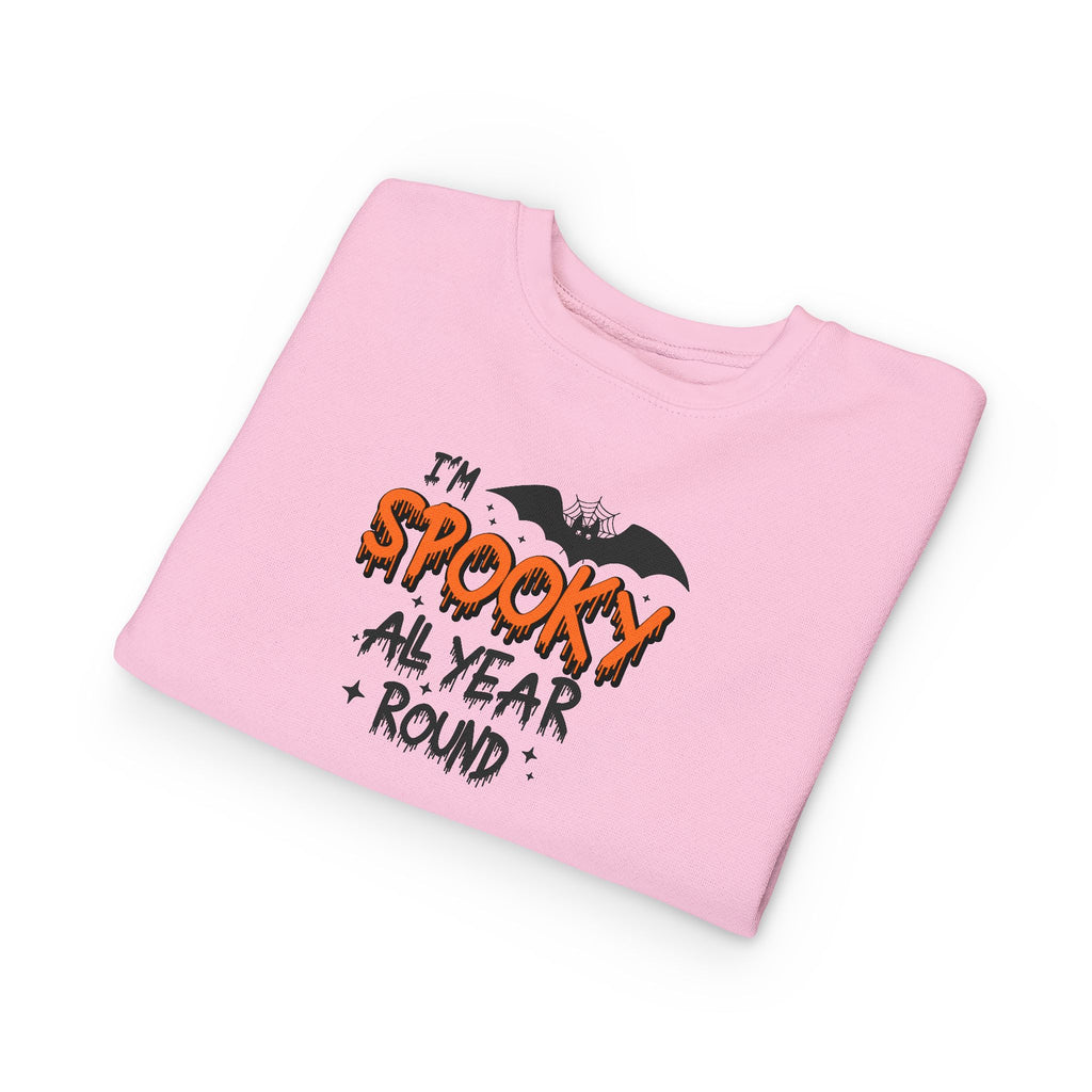 Spooky Toddler Sweatshirt for Year-Round Fun, Halloween Gift, Cozy Kids Clothing, Bat Graphic Pullover, Cute Toddler Outfit