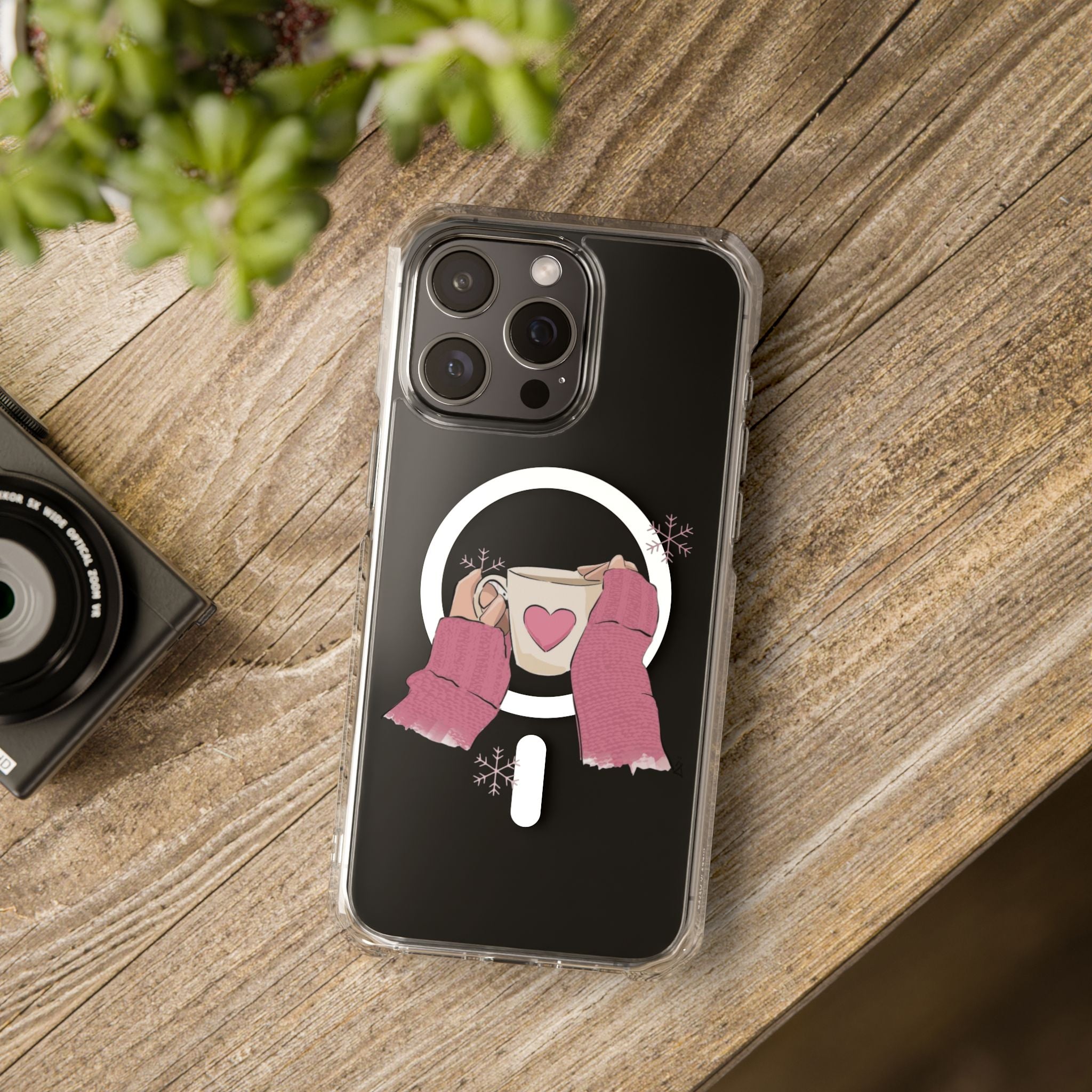 Heartwarming Magnetic Phone Case, Cute Smartphone Cover, Winter Accessories, Gift for Her, Instagrammable Tech