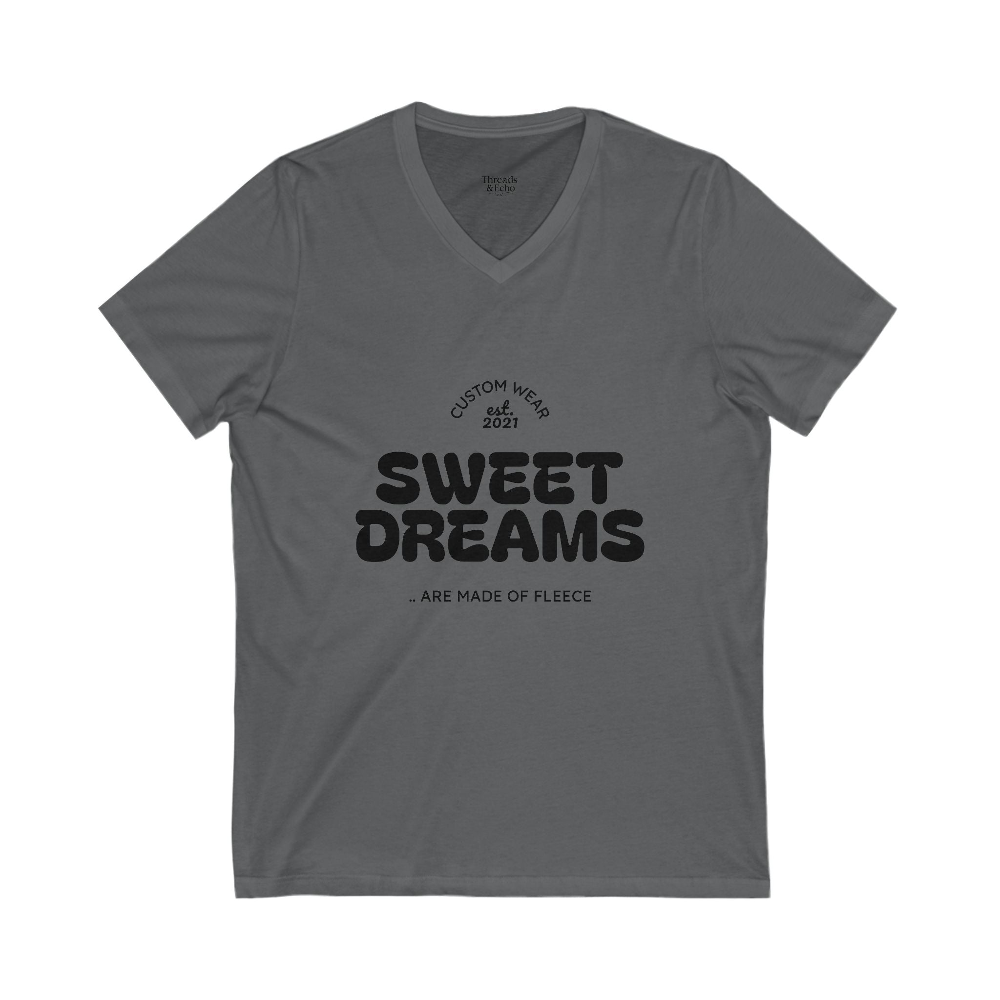 Sweet Dreams V-Neck Tee, Unisex Tee, Casual Tee, Gift for Sleep Lovers, Lounge Wear, Comfort T-Shirt