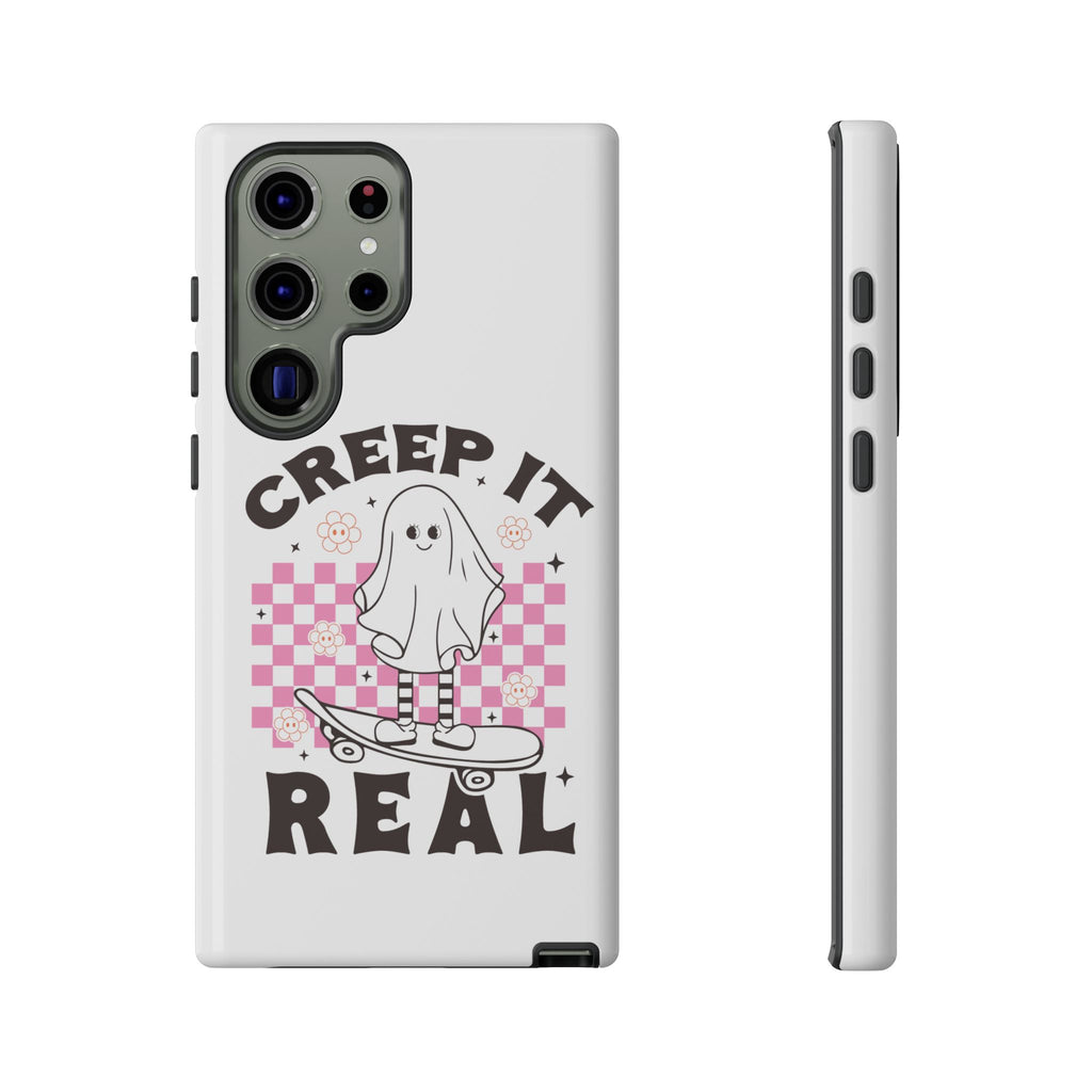 Cute Ghost Phone Case - Creep It Real, Halloween Accessories, Skateboard Theme, Kawaii Gift, Fun Phone Cover