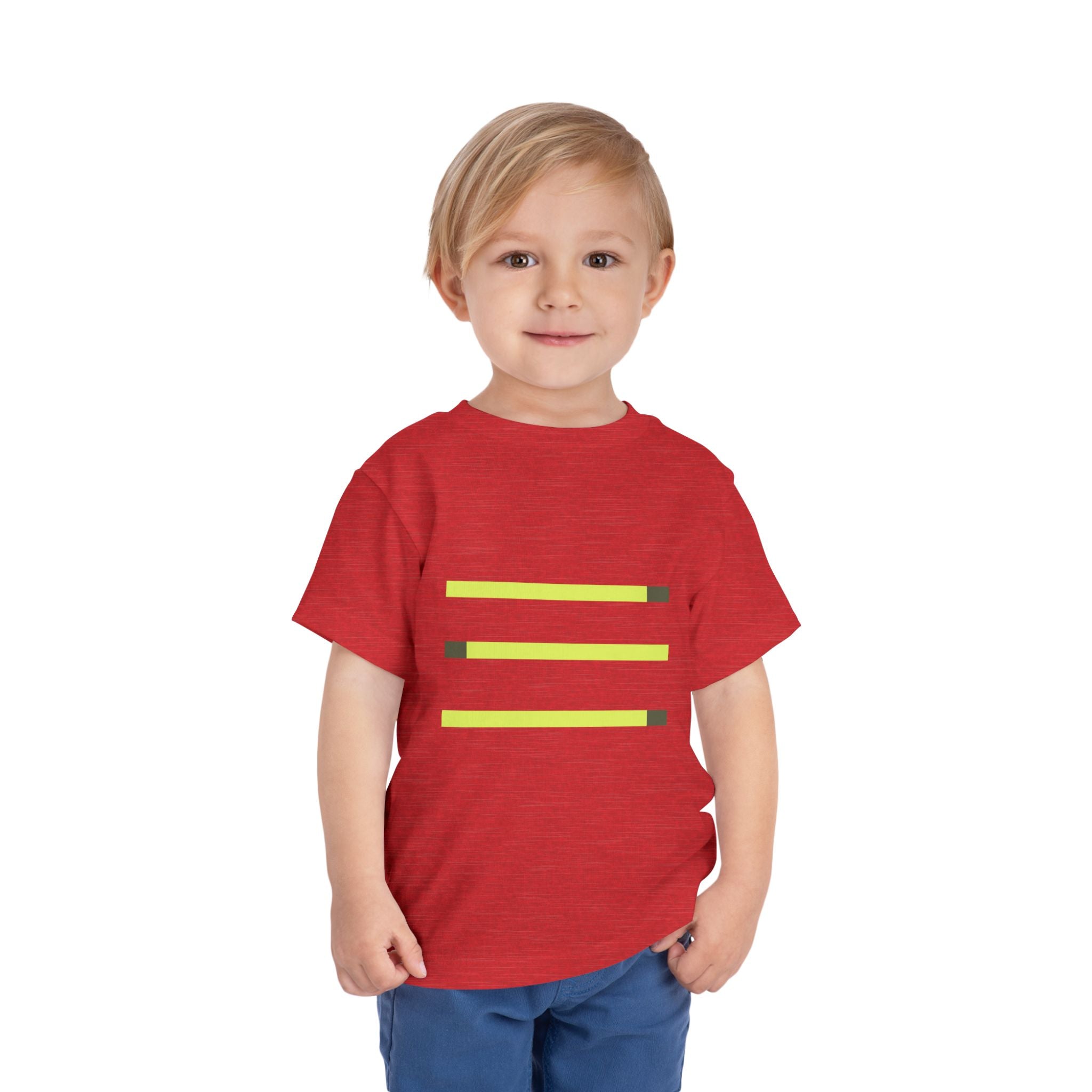 Toddler Short Sleeve Tee with Yellow Lines, Kids Fashion, Summer Playwear, Birthday Gift, Everyday Comfort, Fun Casual Wear