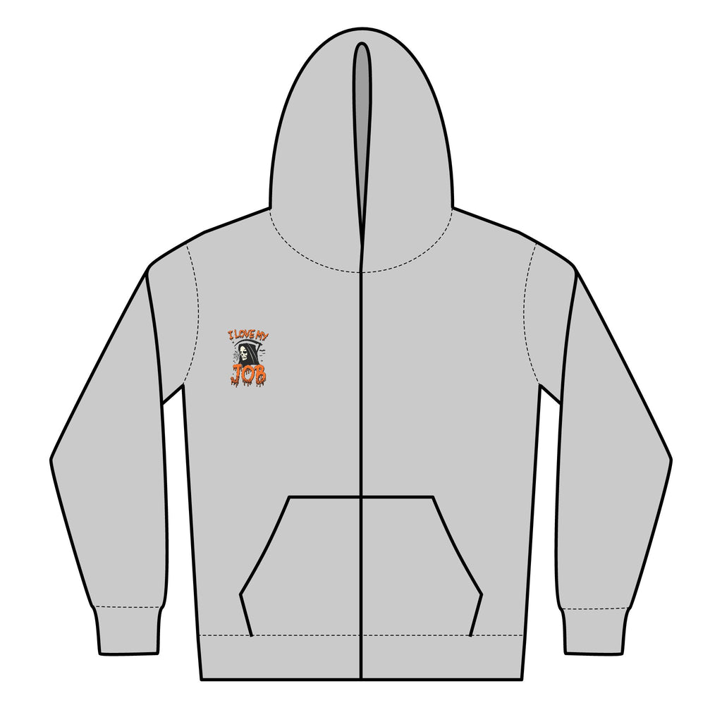 Halloween-Themed Youth Zipped Hoodie, Perfect for Fall, Spooky Season, Fun Job Gift, Cozy Layer, Cute Teens Apparel