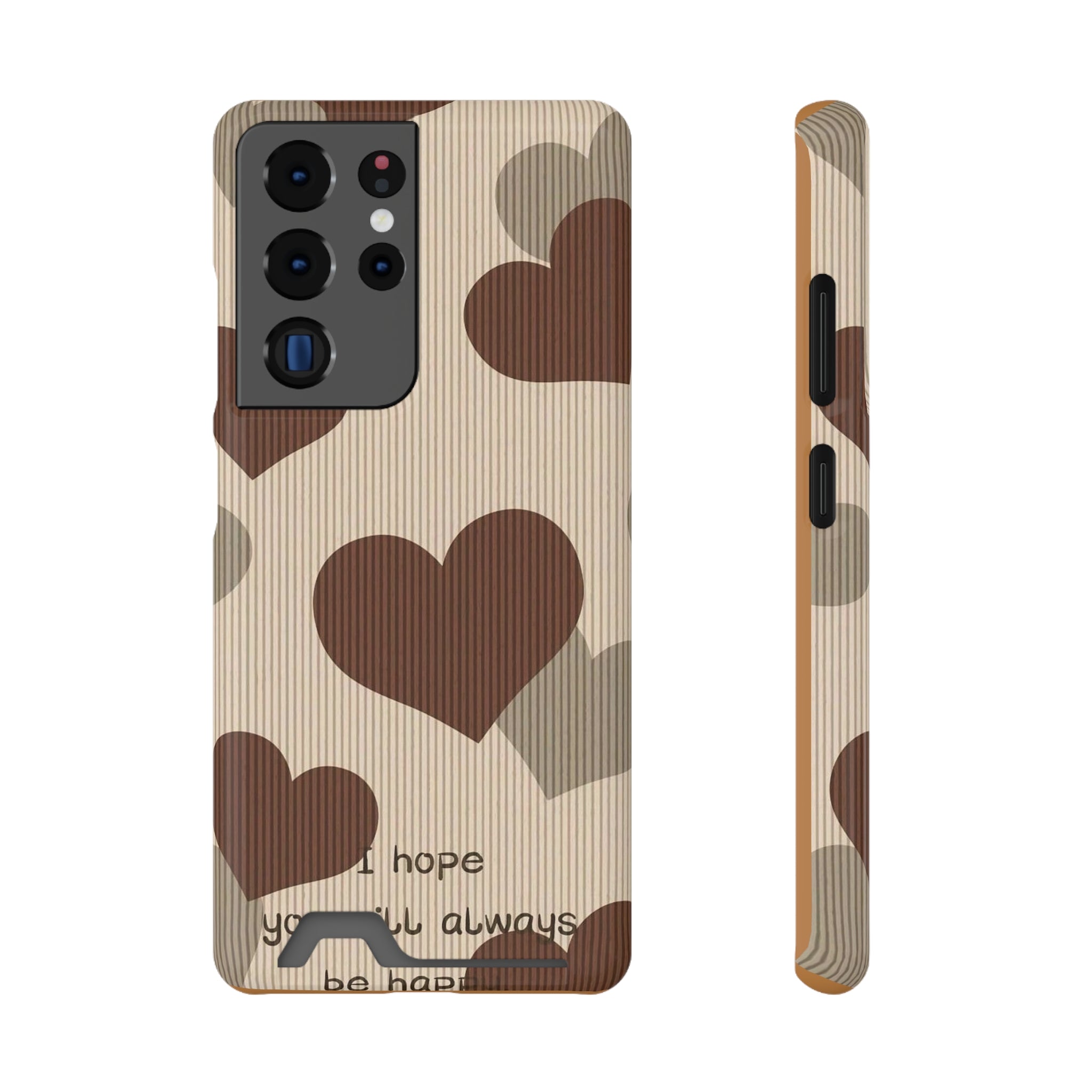 Heartfelt Phone Case with Card Holder | Cute Gift for Friends, Valentine's, Anniversary, Durable Protection, Everyday Use