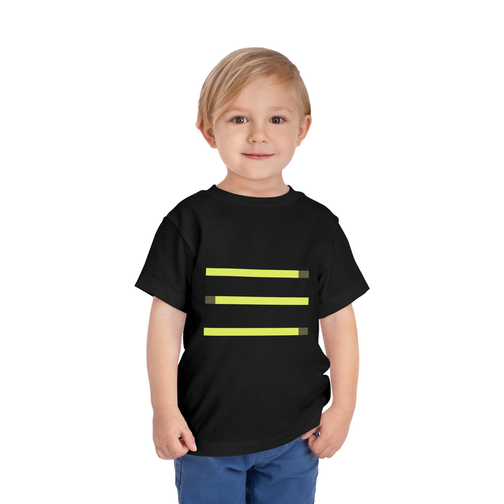 Toddler Short Sleeve Tee with Yellow Lines, Kids Fashion, Summer Playwear, Birthday Gift, Everyday Comfort, Fun Casual Wear