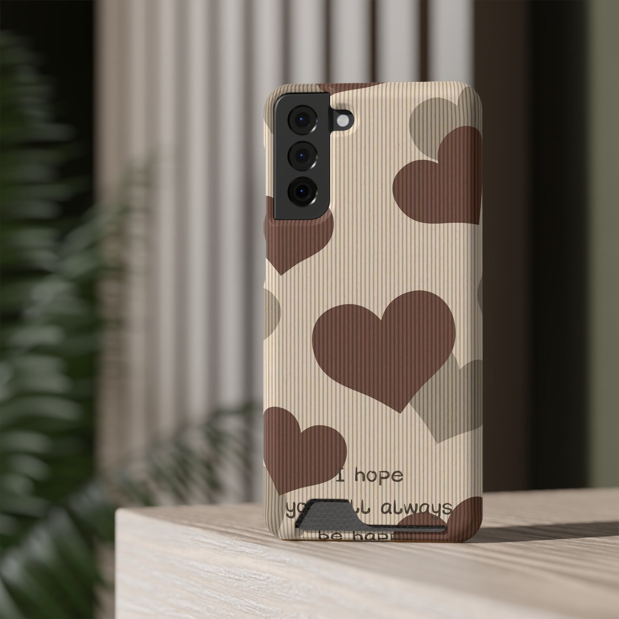 Heartfelt Phone Case with Card Holder | Cute Gift for Friends, Valentine's, Anniversary, Durable Protection, Everyday Use