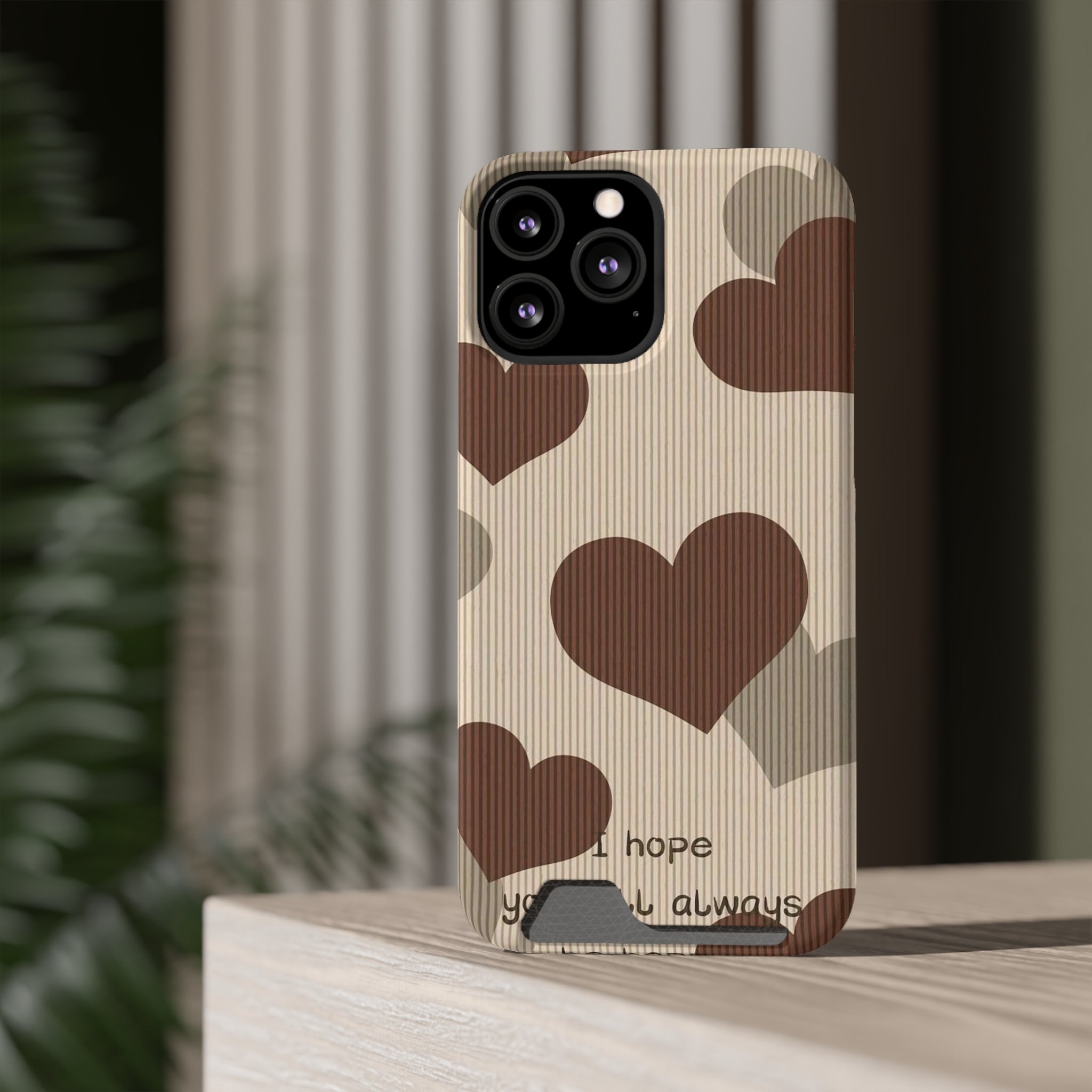 Heartfelt Phone Case with Card Holder | Cute Gift for Friends, Valentine's, Anniversary, Durable Protection, Everyday Use