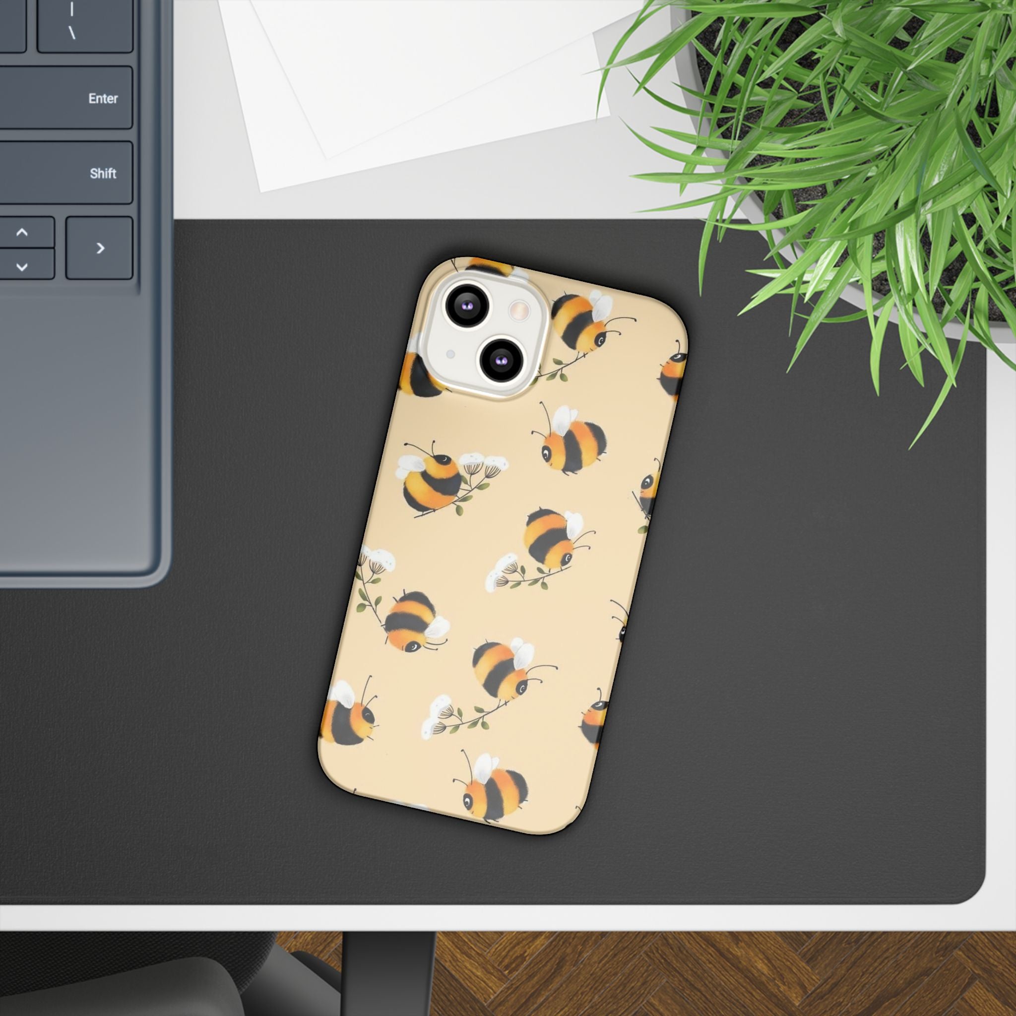 Bee-inspired Slim Phone Cases, Cute Bumblebee Design, Eco-friendly Mobile Covers, Perfect Gift for Nature Lovers