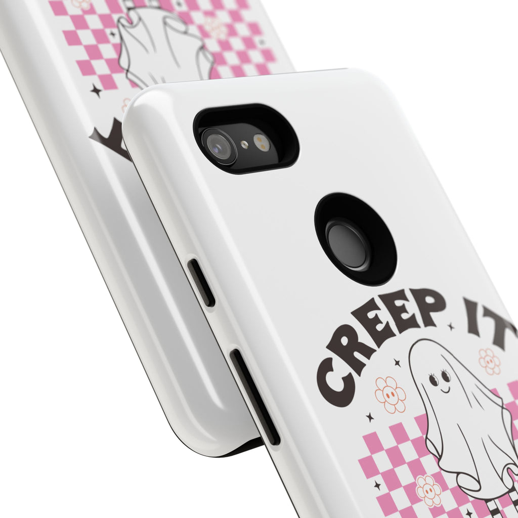 Cute Ghost Phone Case - Creep It Real, Halloween Accessories, Skateboard Theme, Kawaii Gift, Fun Phone Cover