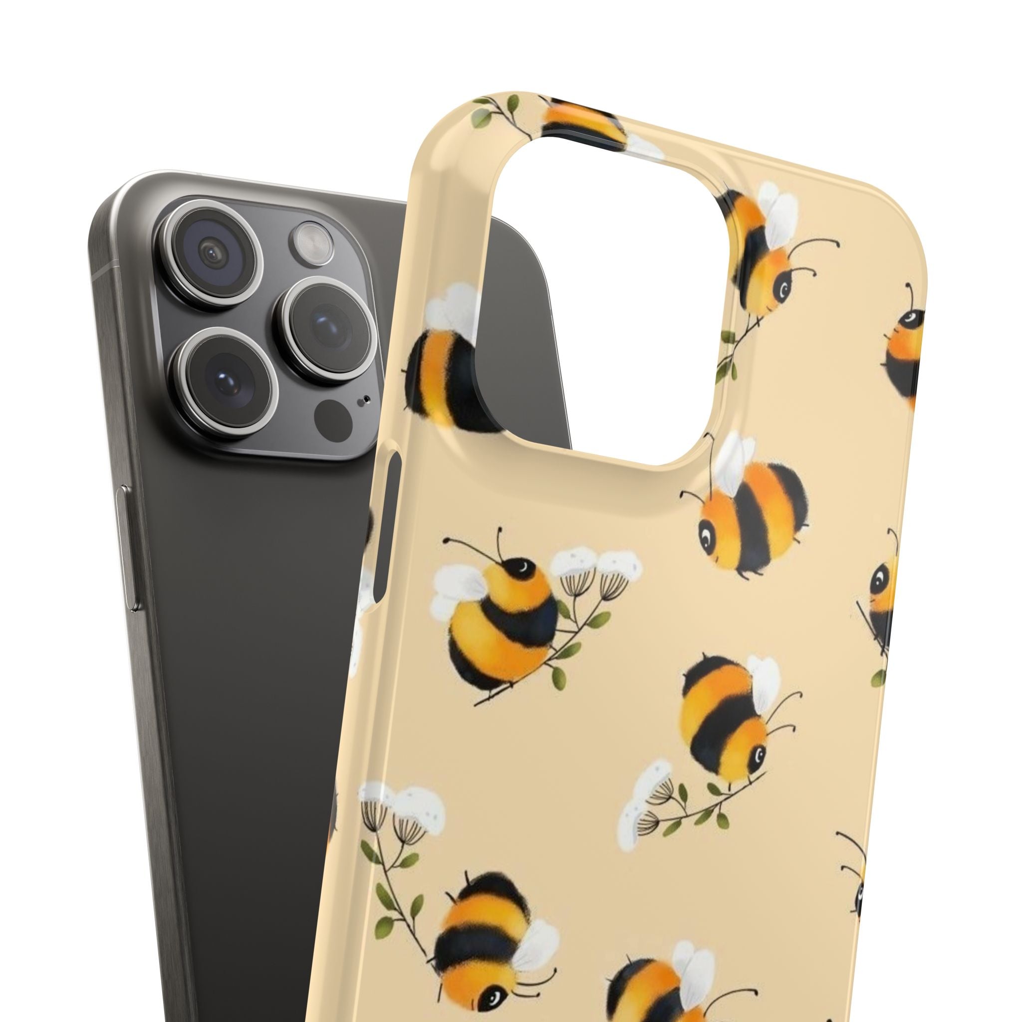 Bee-inspired Slim Phone Cases, Cute Bumblebee Design, Eco-friendly Mobile Covers, Perfect Gift for Nature Lovers