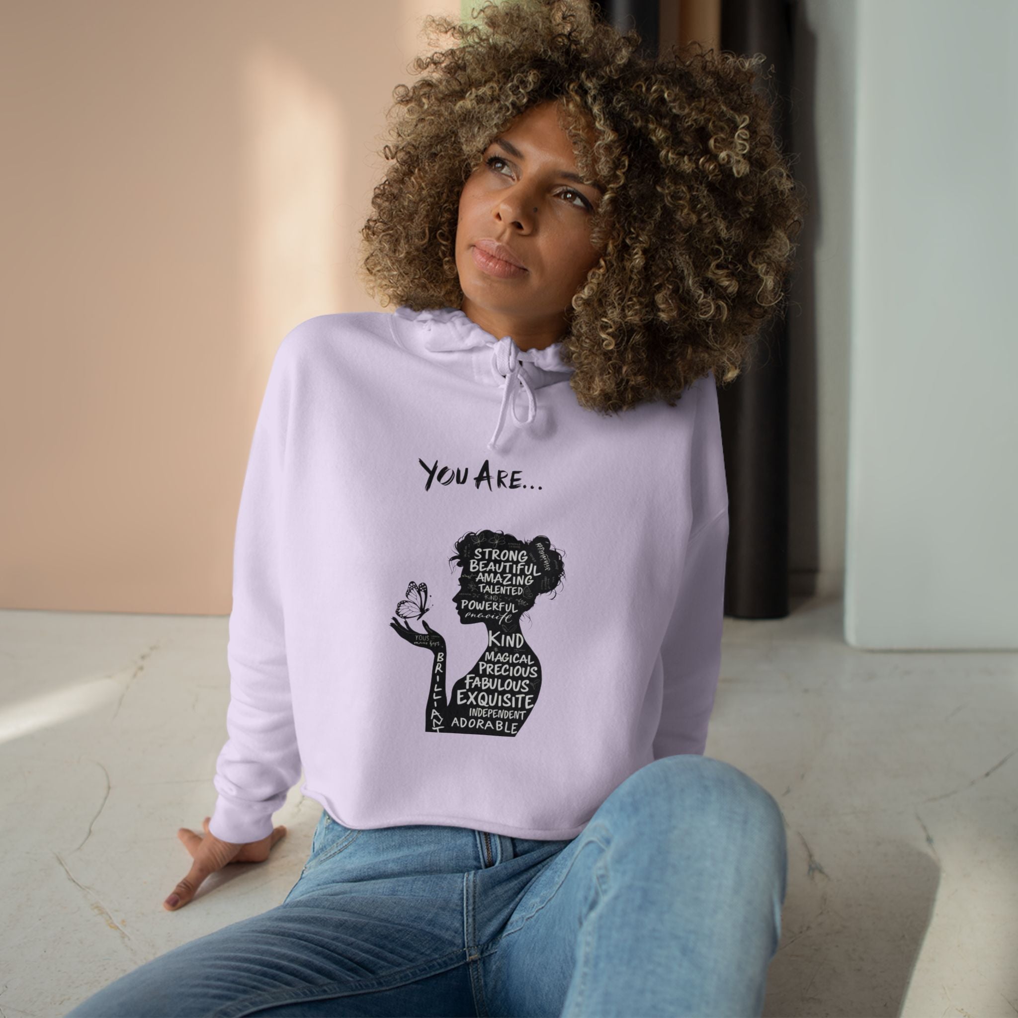 Empowering Crop Hoodie - Inspirational Quote, Gift for Her, Motivational Apparel, Casual Wear, Birthday Gifts, Positive Vibes