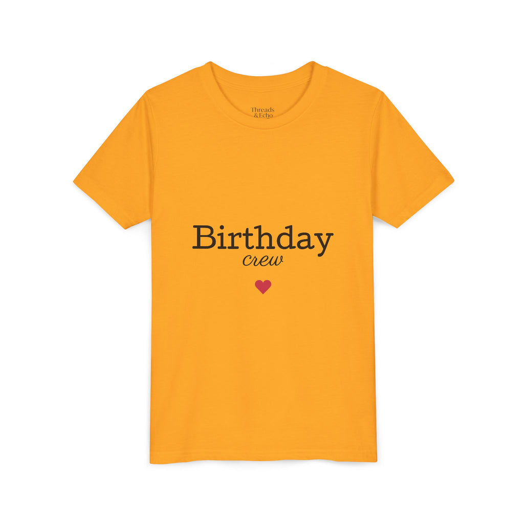 Birthday Crew Youth Tee, Fun Birthday Gift, Kids Party Shirt, Celebration Apparel, Birthday Celebration Clothing
