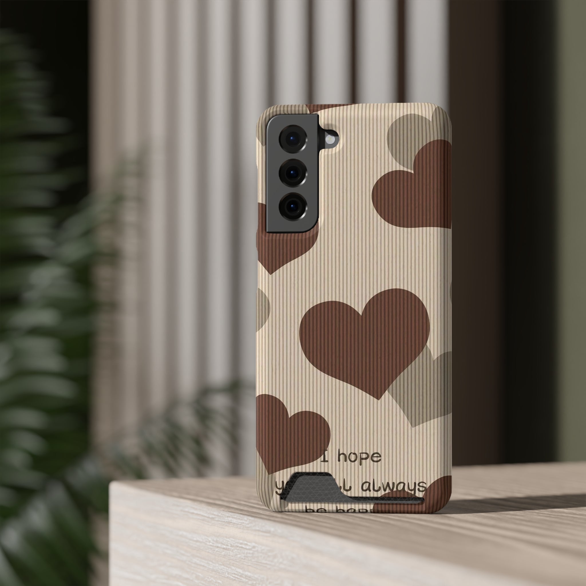 Heartfelt Phone Case with Card Holder | Cute Gift for Friends, Valentine's, Anniversary, Durable Protection, Everyday Use