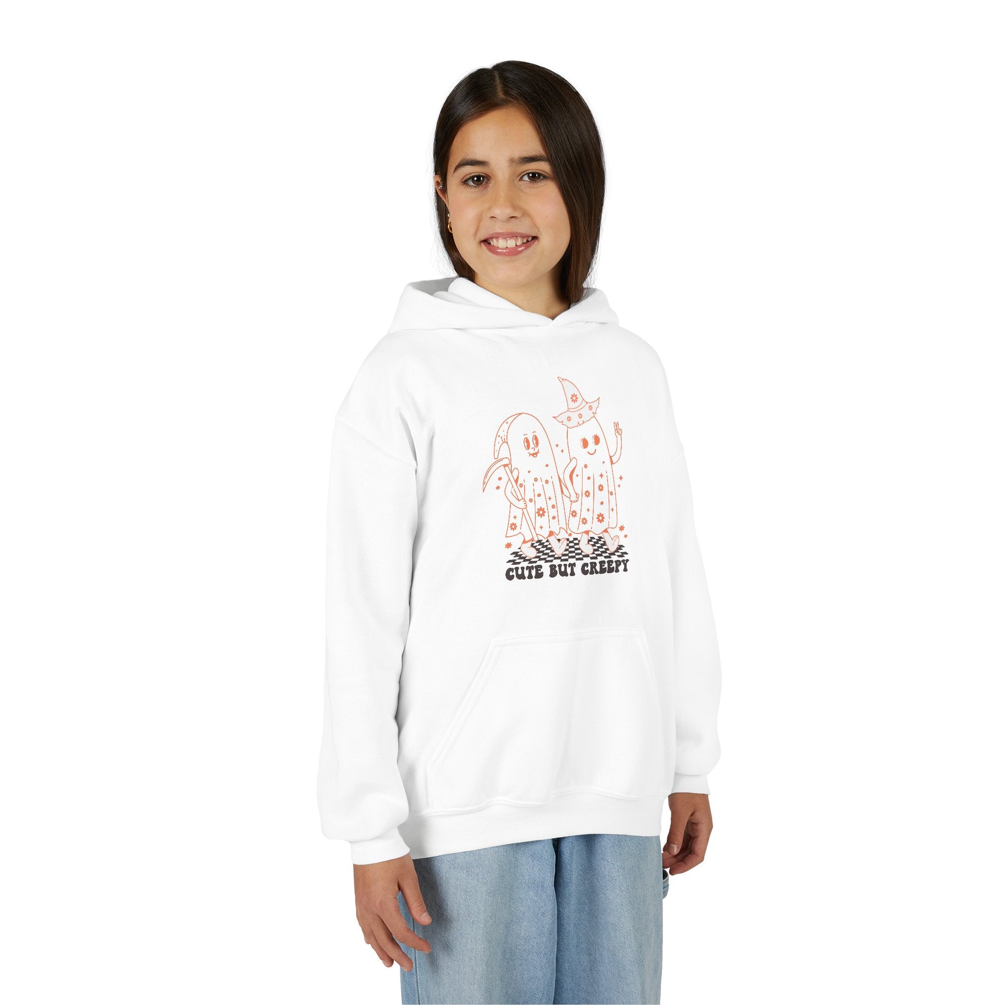 Cute but Creepy Youth Hoodie | Trendy Sweatshirt for Teens | Unique Gift for Halloween, Birthdays, or Everyday Wear