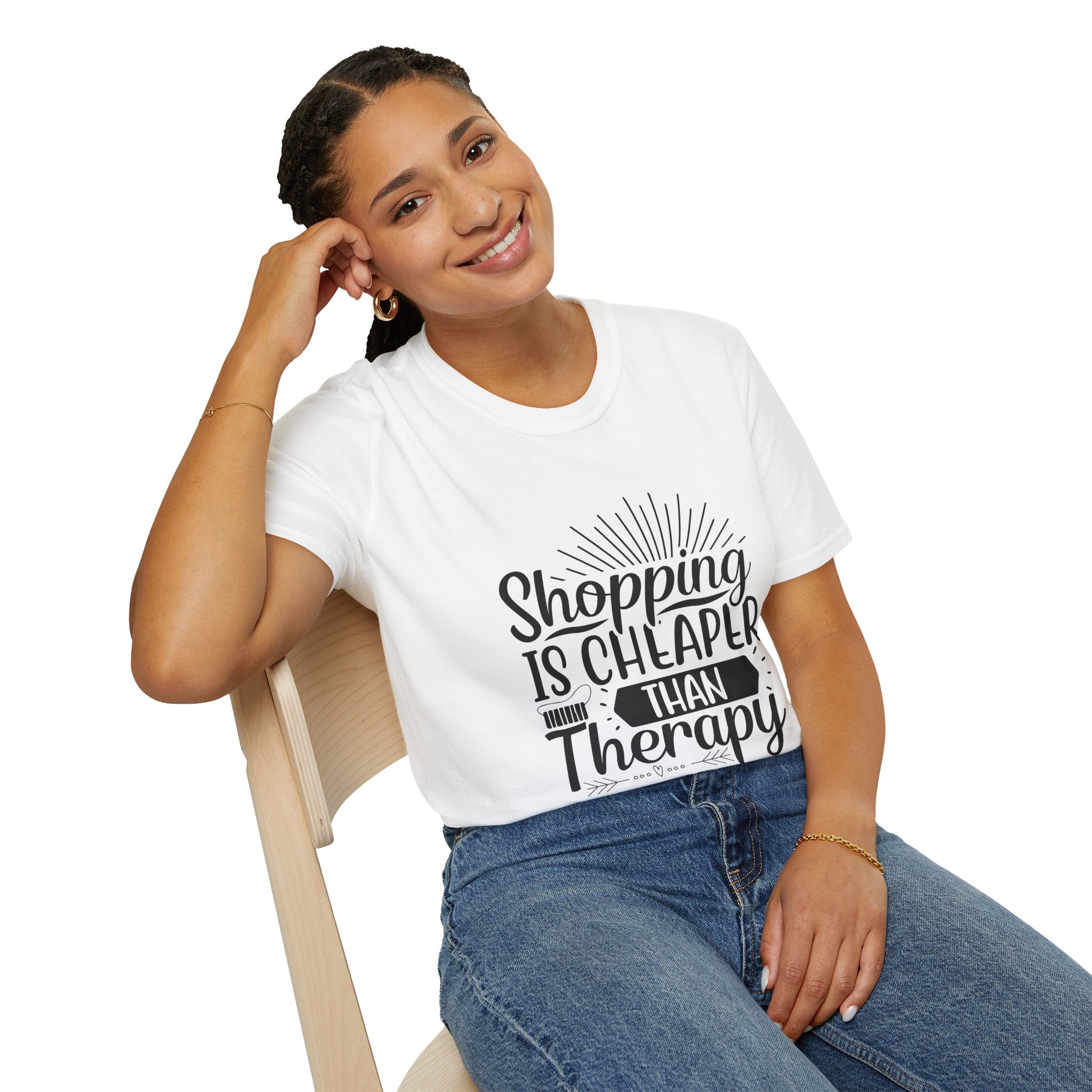Shopping Therapy T-Shirt, Funny Gift for Shoppers, Casual Tee, Unique Humor Shirt, Gift for Her