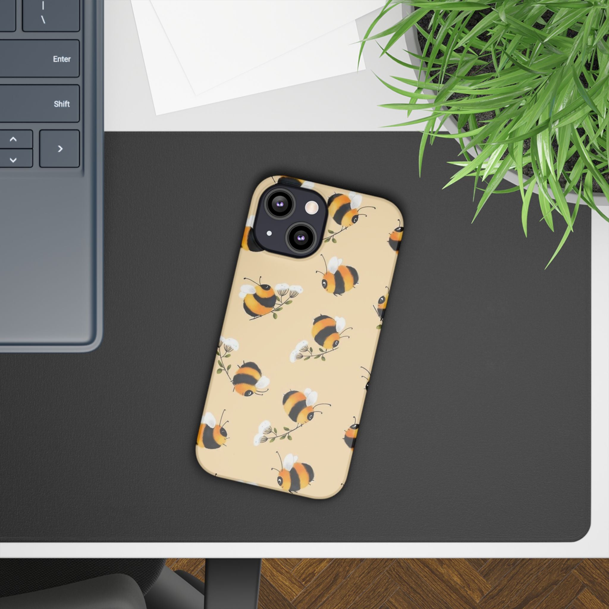 Bee-inspired Slim Phone Cases, Cute Bumblebee Design, Eco-friendly Mobile Covers, Perfect Gift for Nature Lovers