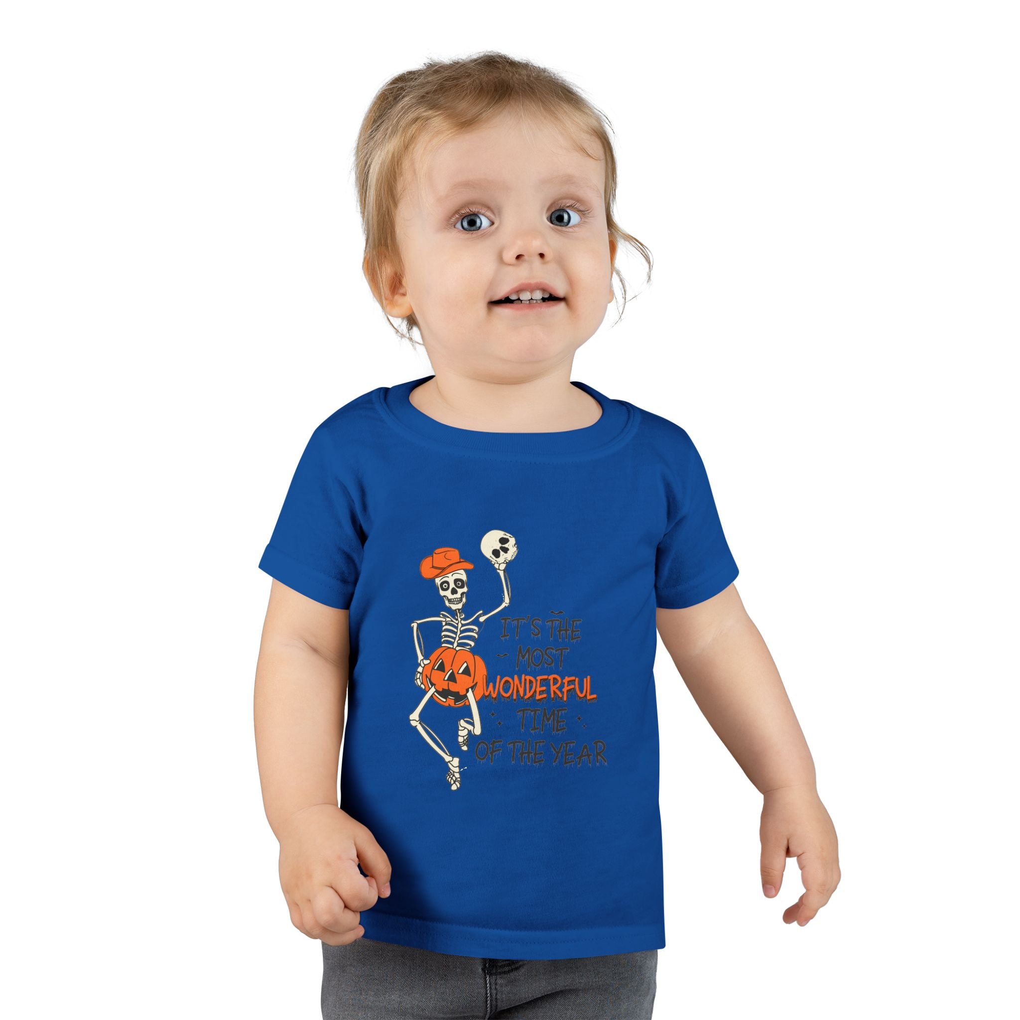 Halloween Skeleton Toddler T-Shirt, Cute Kids Costume Tee, Halloween Party Outfit, Spooky Season Apparel, Trick or Treat Shirt
