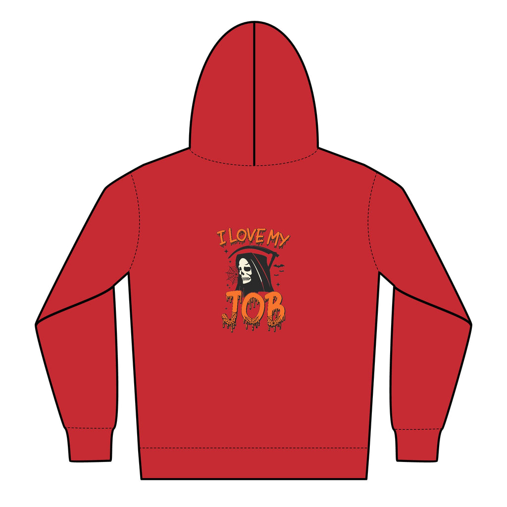 Halloween-Themed Youth Zipped Hoodie, Perfect for Fall, Spooky Season, Fun Job Gift, Cozy Layer, Cute Teens Apparel