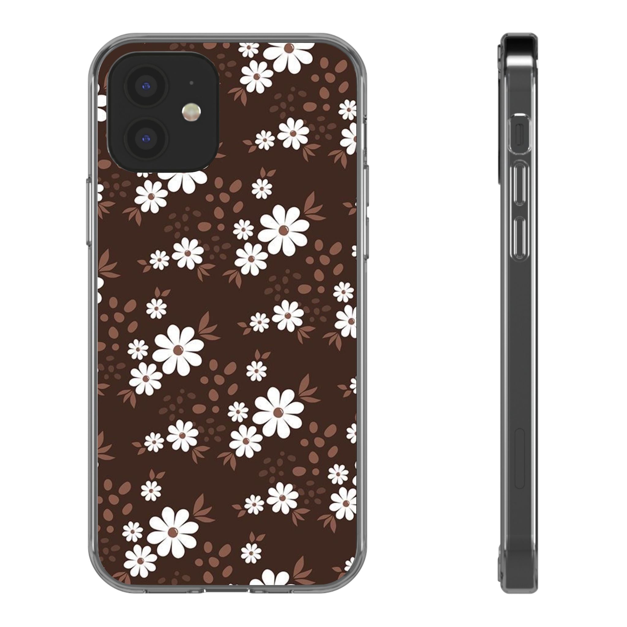 Floral Clear Phone Case, Durable Phone Cover, Transparent Phone Protection, Gift for Her, Spring Phone Accessory