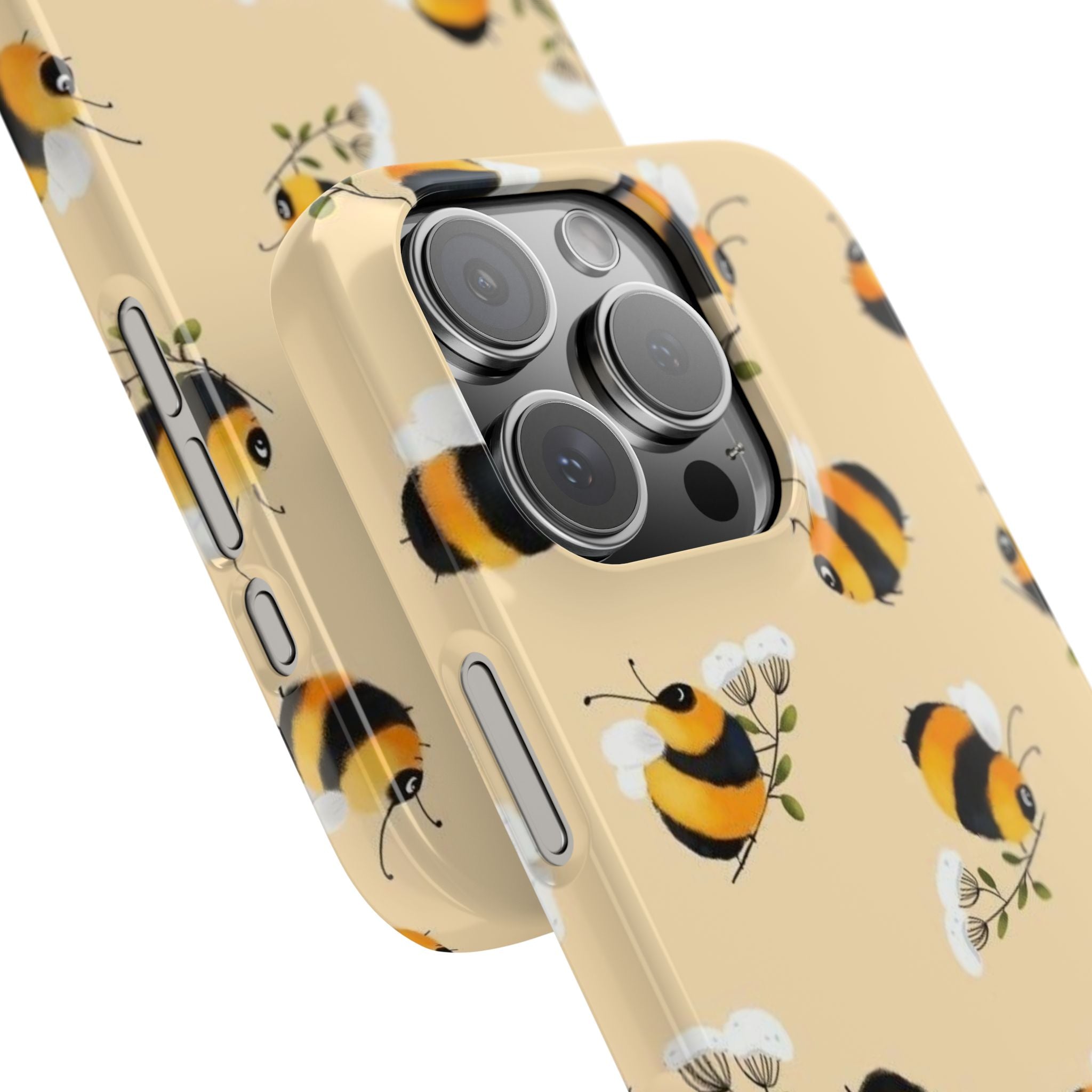 Bee-inspired Slim Phone Cases, Cute Bumblebee Design, Eco-friendly Mobile Covers, Perfect Gift for Nature Lovers