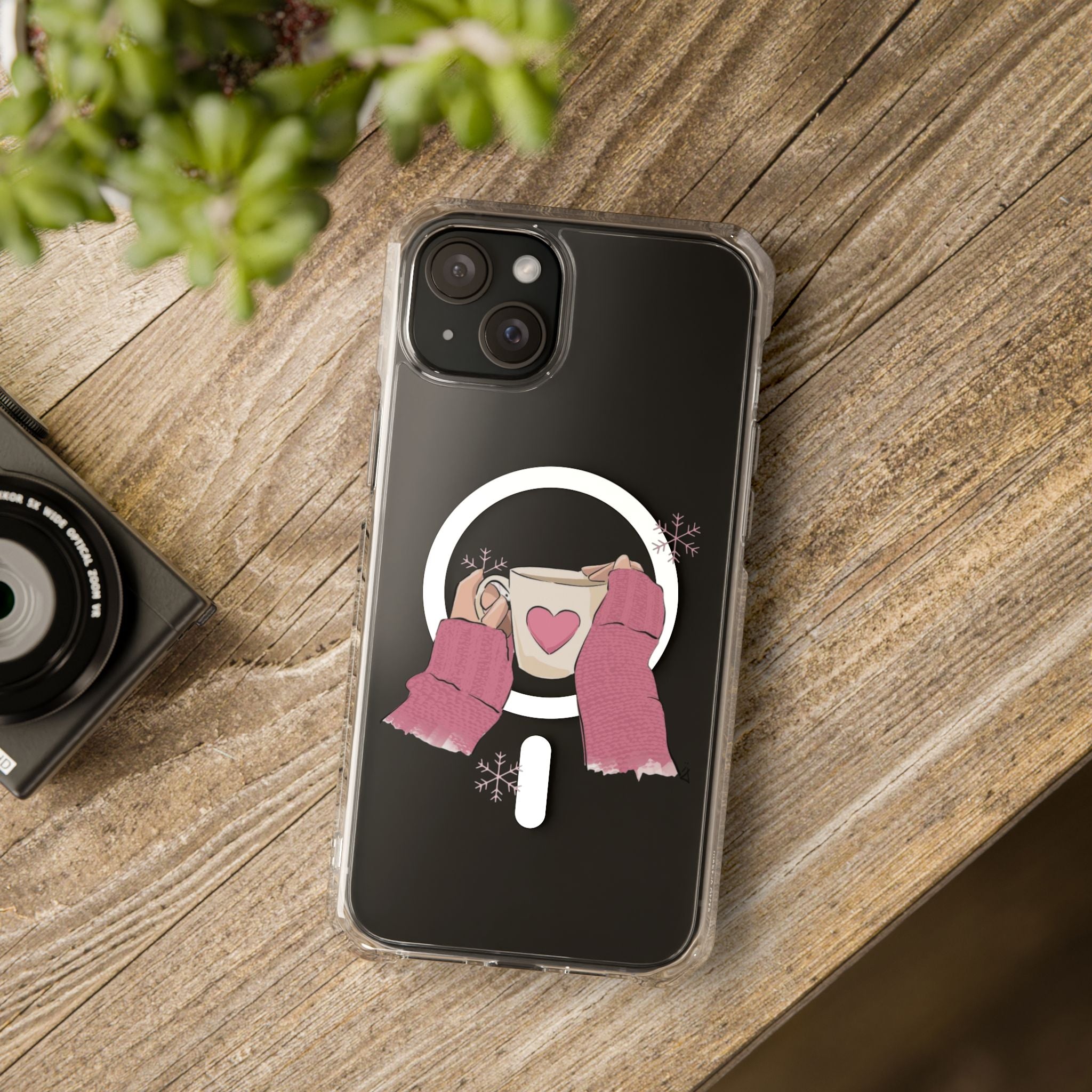 Heartwarming Magnetic Phone Case, Cute Smartphone Cover, Winter Accessories, Gift for Her, Instagrammable Tech