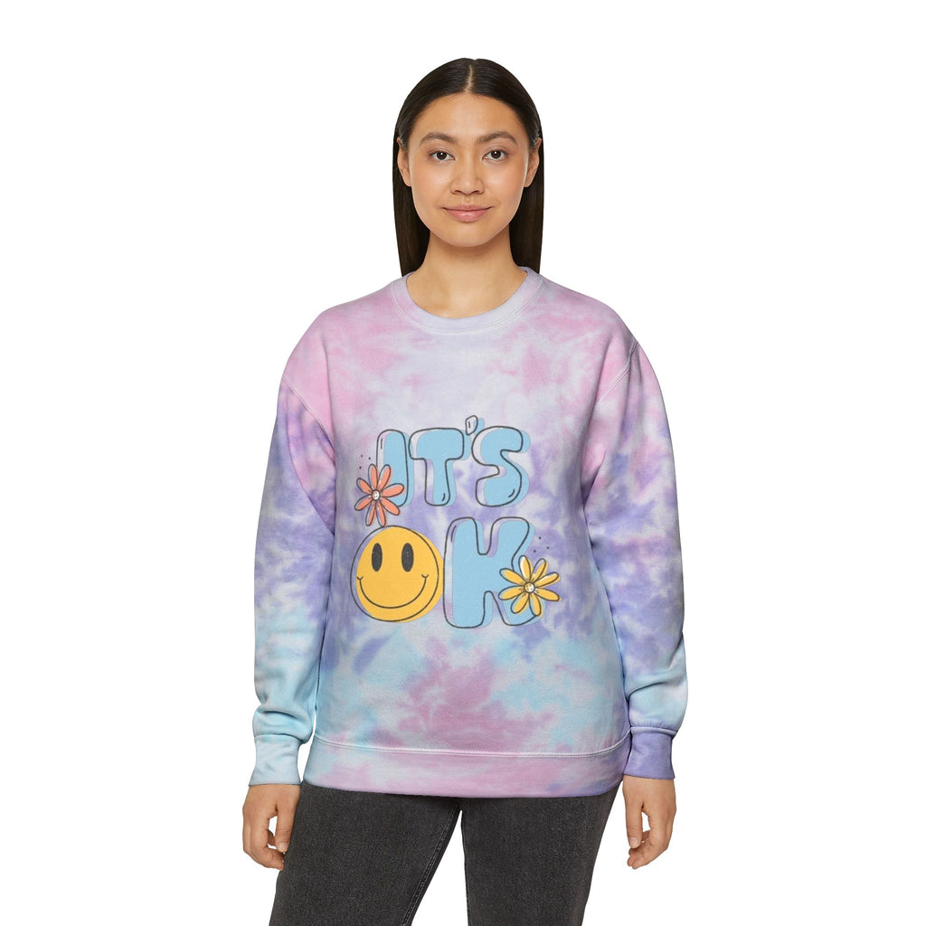 Cheerful Tie-Dye Sweatshirt | Perfect for Cozy Days, Gift for Friends, Self-Care, Summer Festivals, Relaxed Vibes