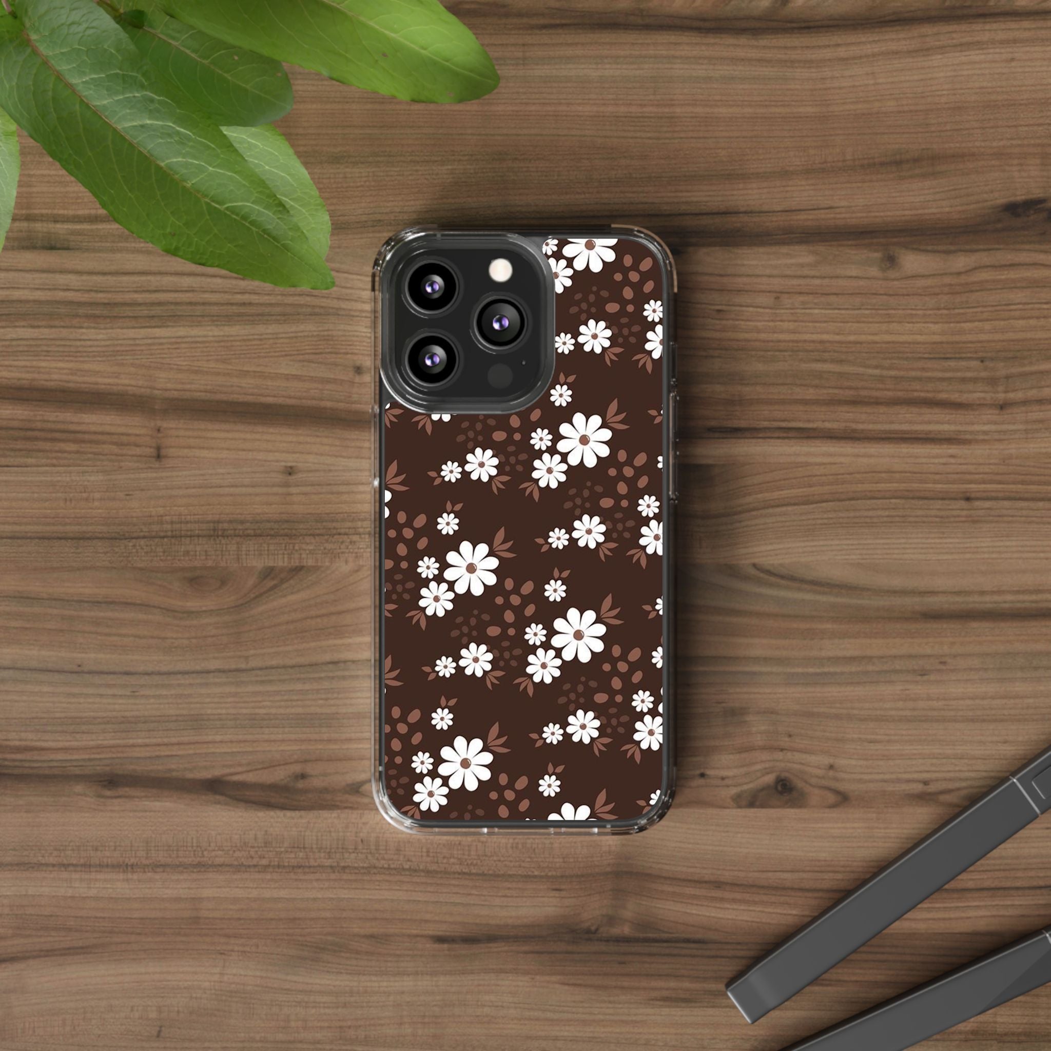 Floral Clear Phone Case, Durable Phone Cover, Transparent Phone Protection, Gift for Her, Spring Phone Accessory