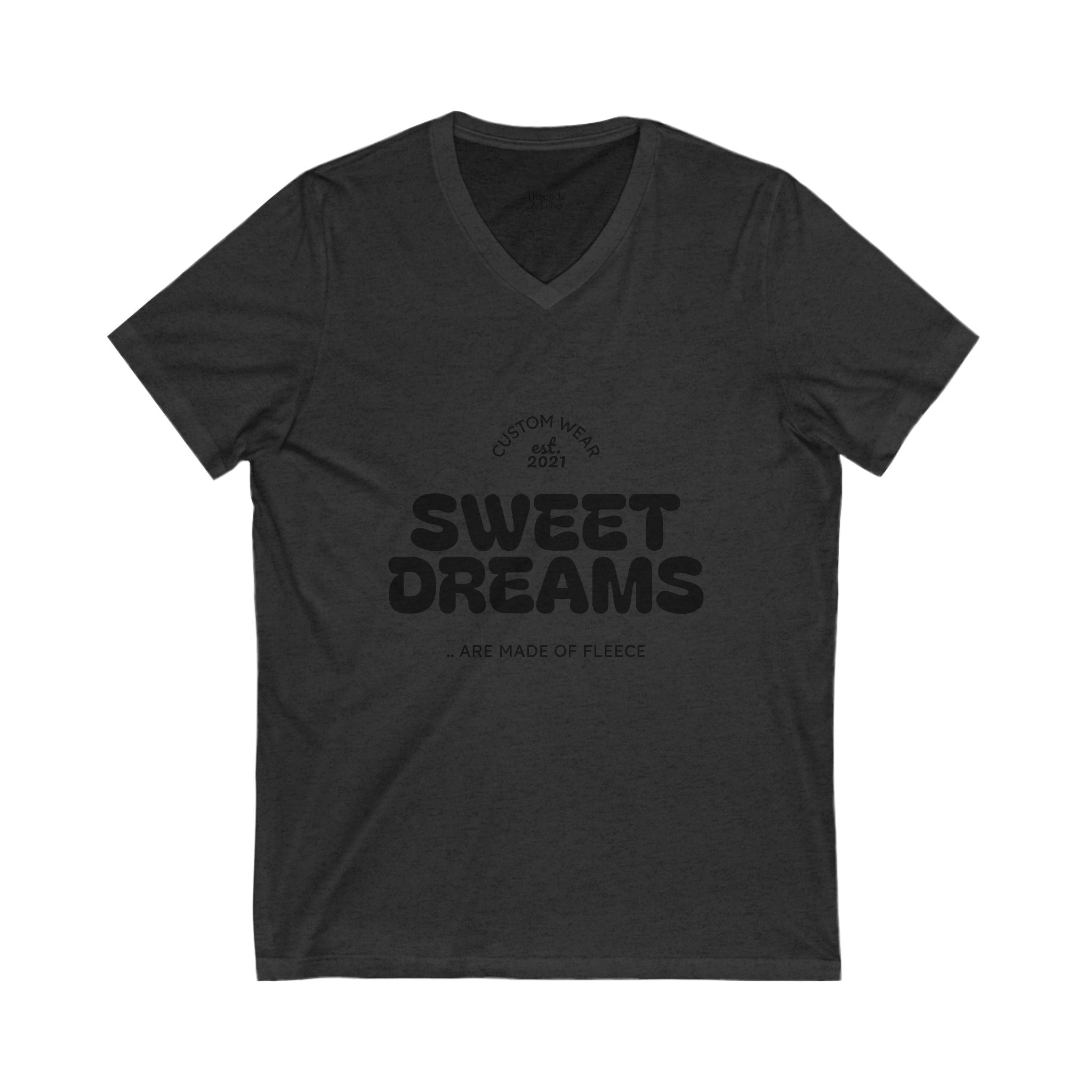 Sweet Dreams V-Neck Tee, Unisex Tee, Casual Tee, Gift for Sleep Lovers, Lounge Wear, Comfort T-Shirt