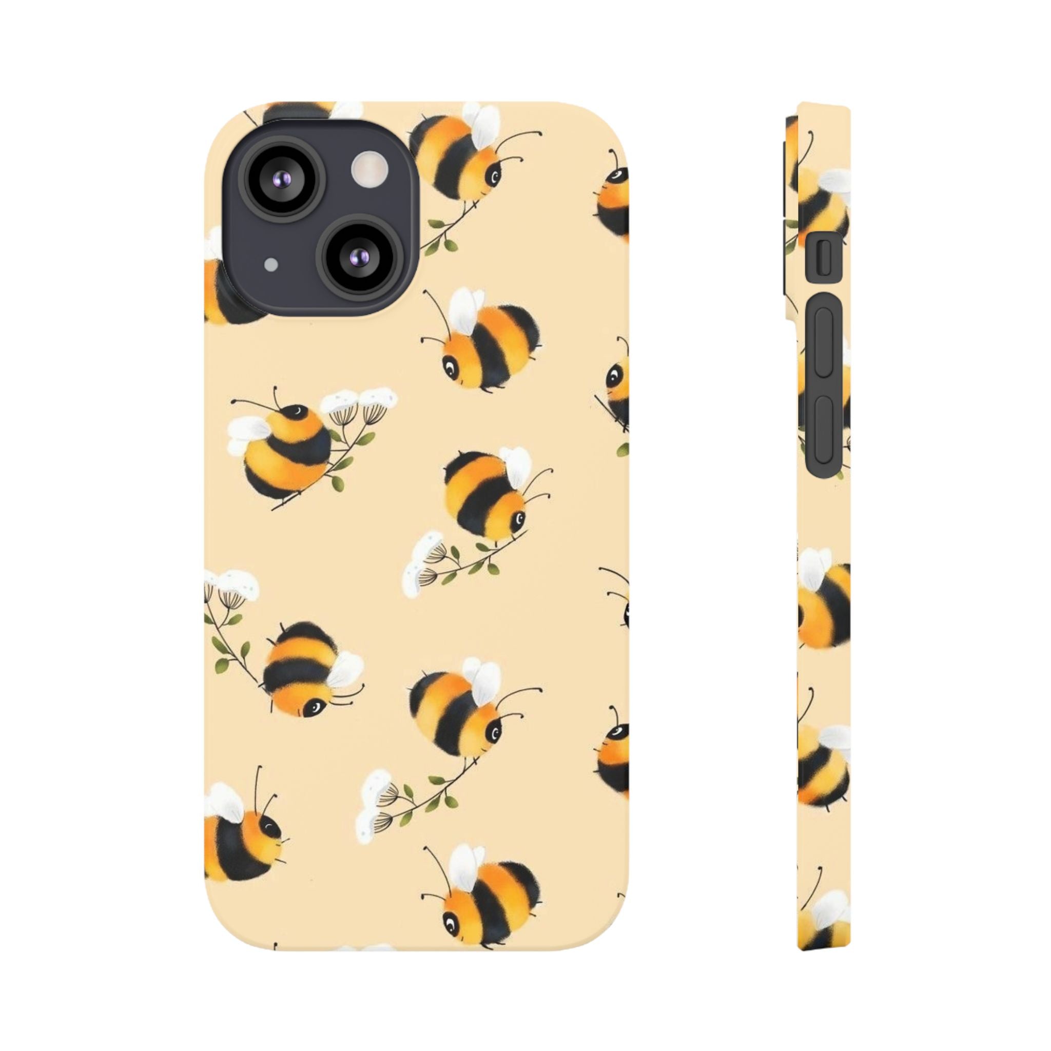 Bee-inspired Slim Phone Cases, Cute Bumblebee Design, Eco-friendly Mobile Covers, Perfect Gift for Nature Lovers