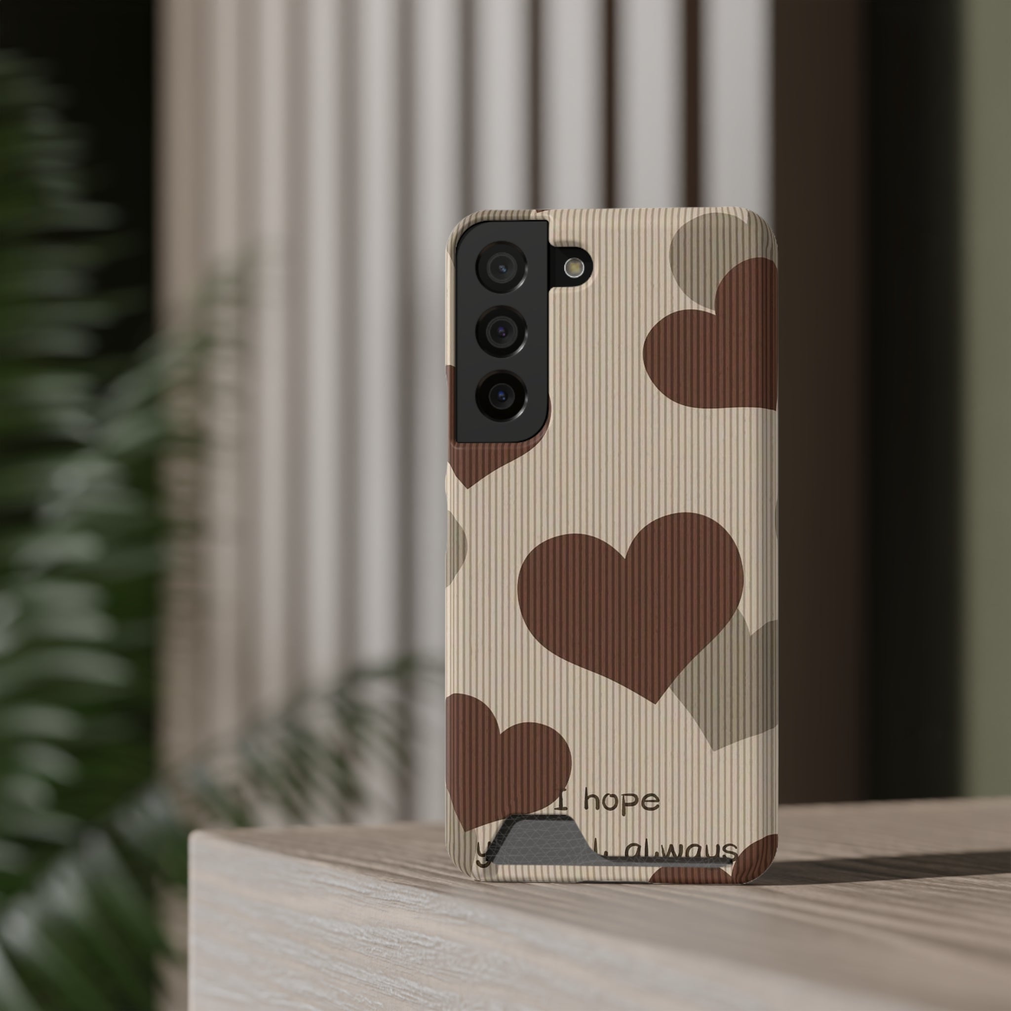 Heartfelt Phone Case with Card Holder | Cute Gift for Friends, Valentine's, Anniversary, Durable Protection, Everyday Use