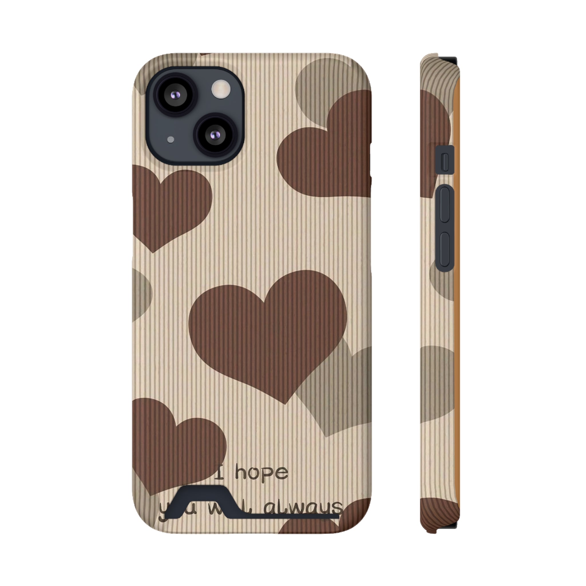 Heartfelt Phone Case with Card Holder | Cute Gift for Friends, Valentine's, Anniversary, Durable Protection, Everyday Use