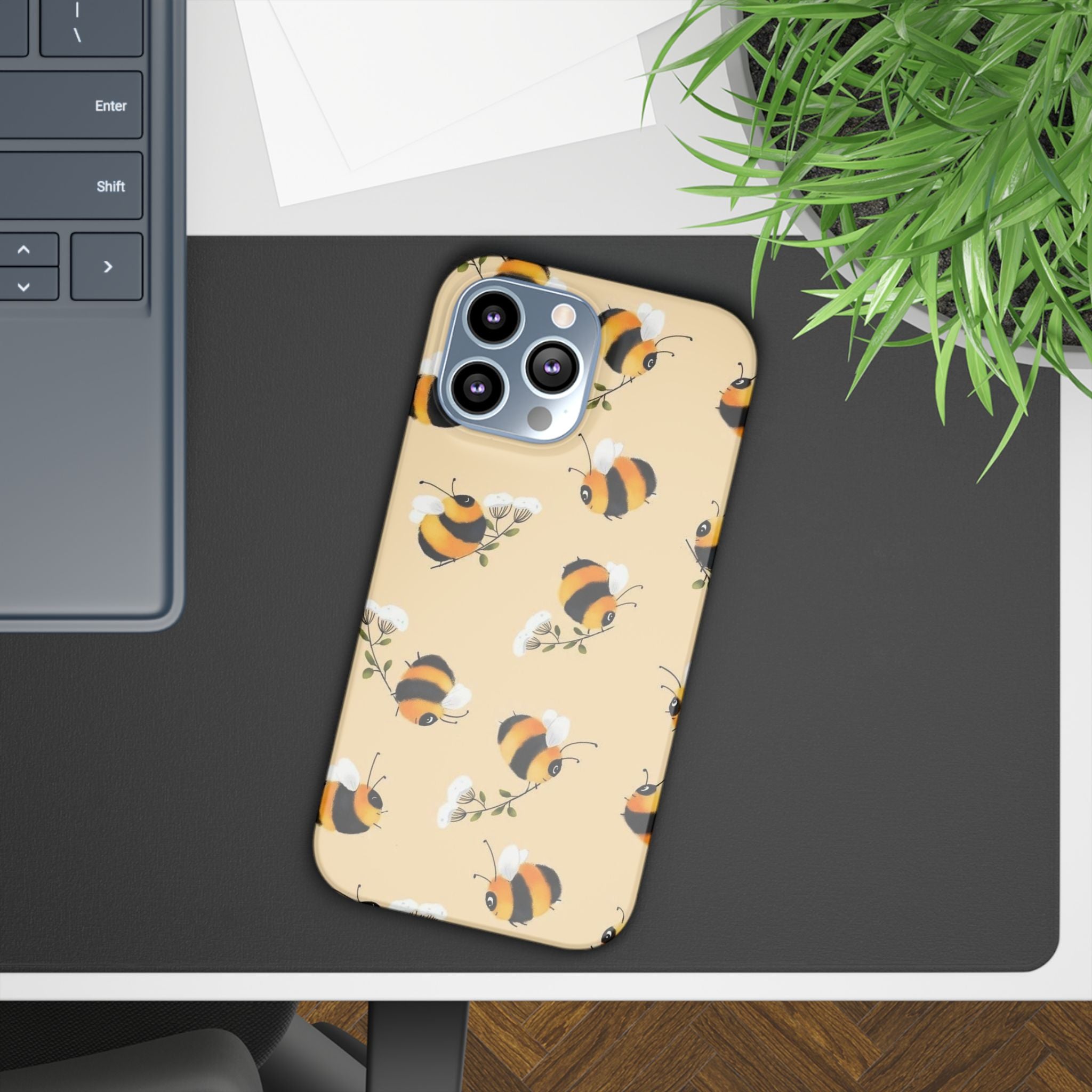 Bee-inspired Slim Phone Cases, Cute Bumblebee Design, Eco-friendly Mobile Covers, Perfect Gift for Nature Lovers