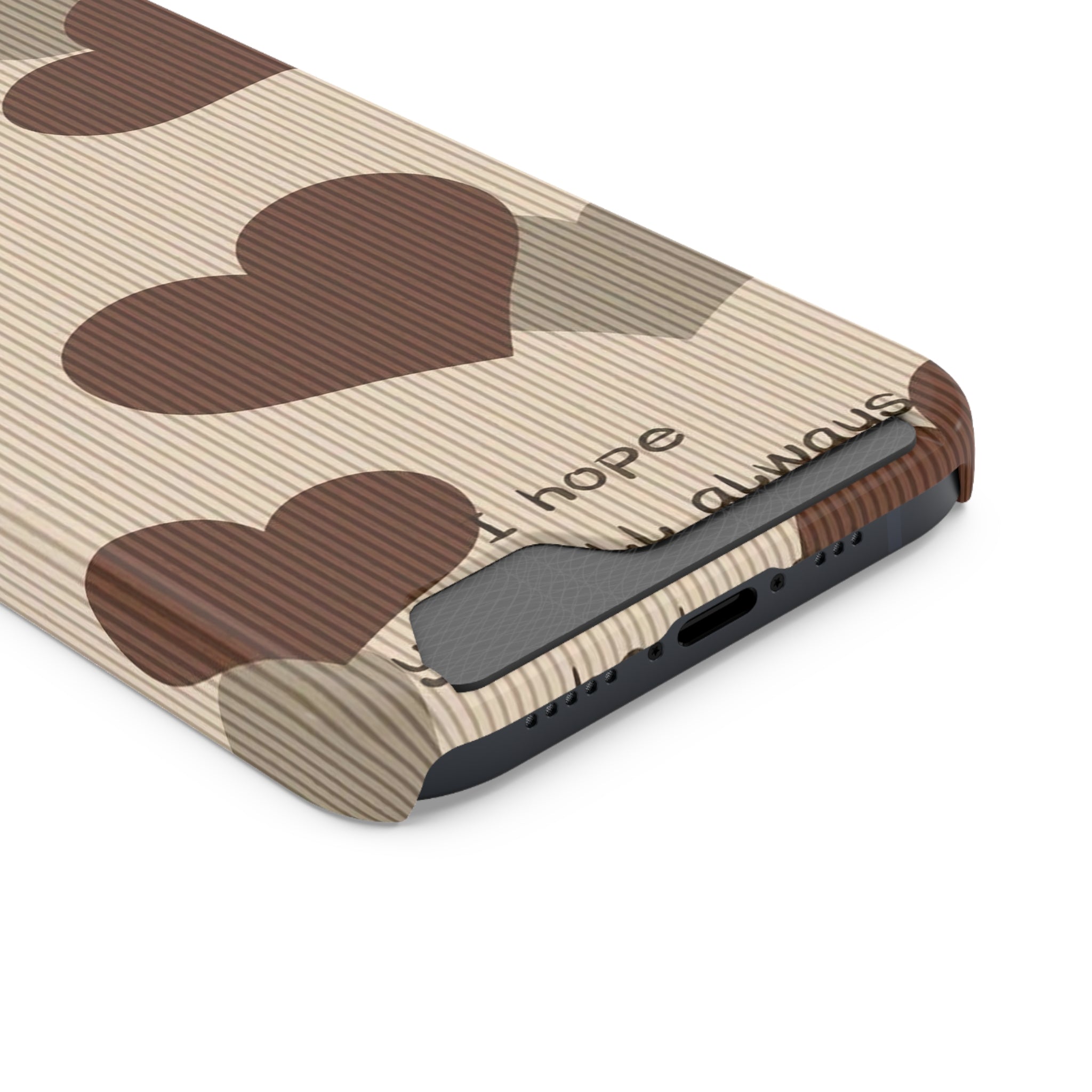 Heartfelt Phone Case with Card Holder | Cute Gift for Friends, Valentine's, Anniversary, Durable Protection, Everyday Use