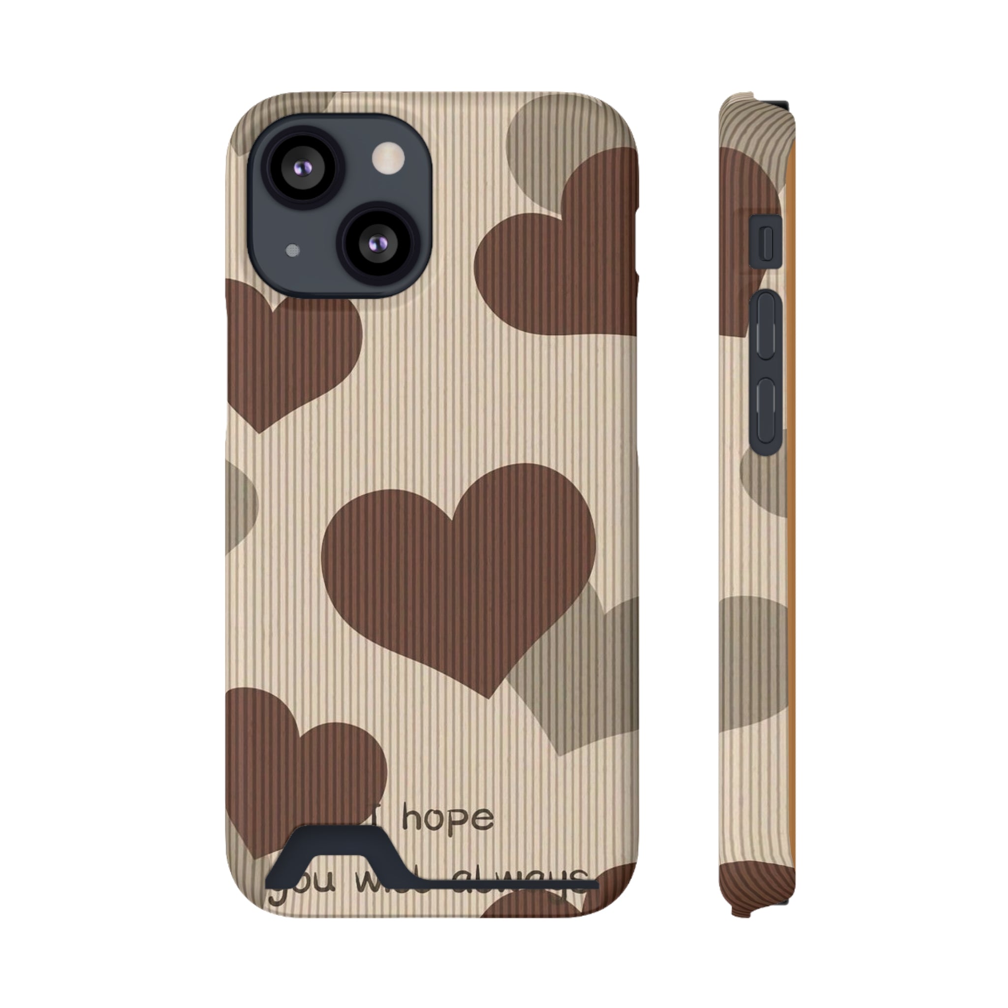 Heartfelt Phone Case with Card Holder | Cute Gift for Friends, Valentine's, Anniversary, Durable Protection, Everyday Use