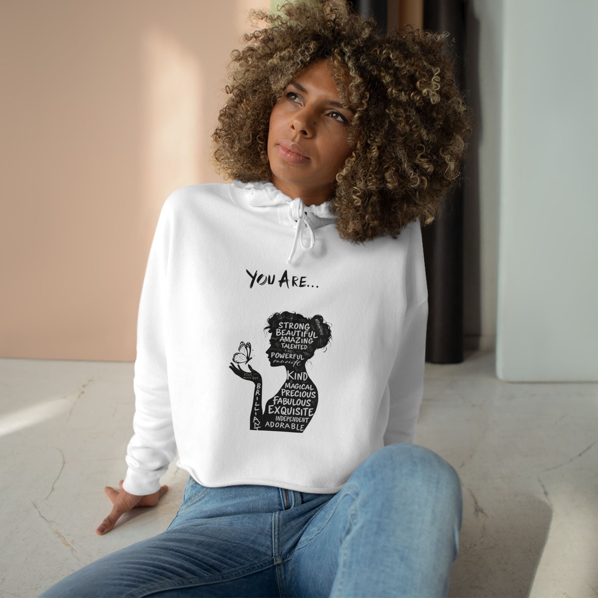 Empowering Crop Hoodie - Inspirational Quote, Gift for Her, Motivational Apparel, Casual Wear, Birthday Gifts, Positive Vibes