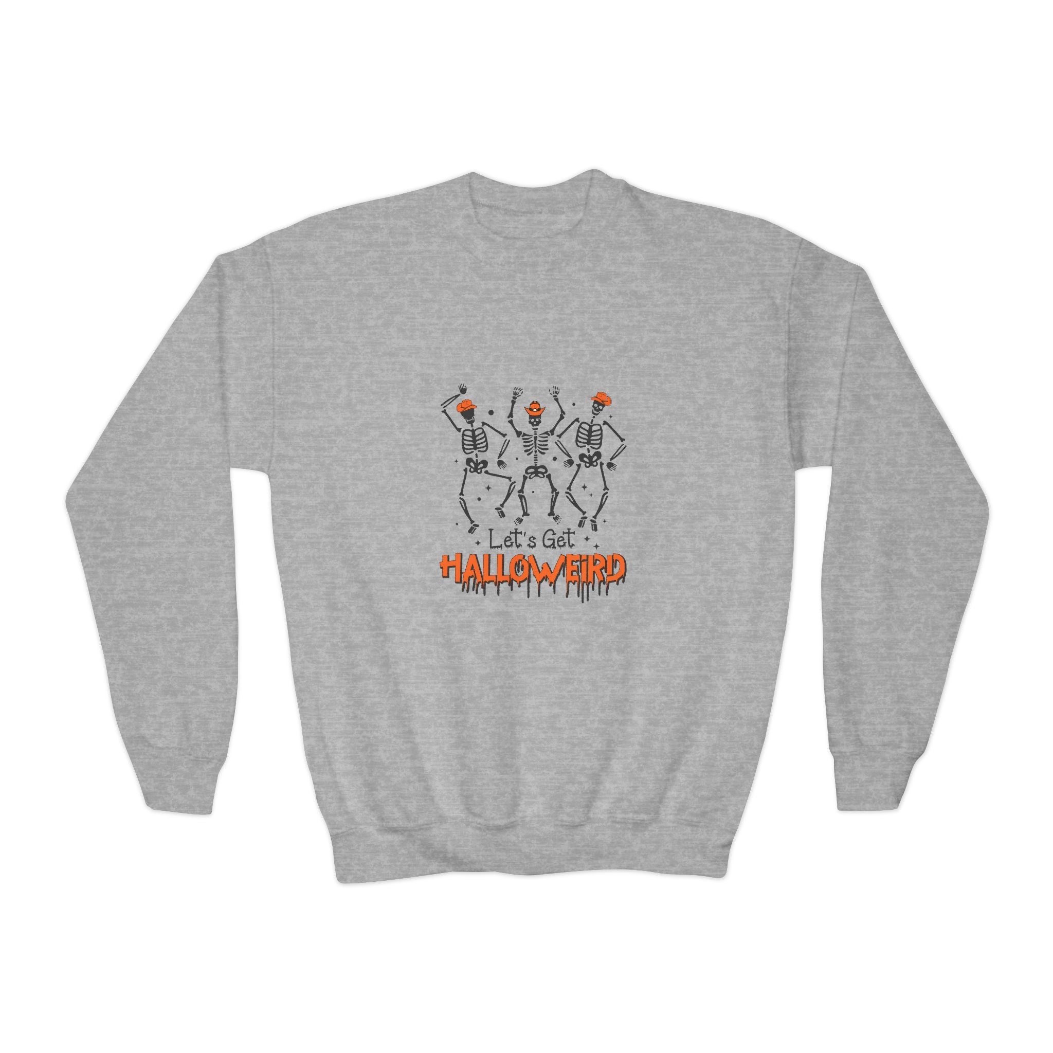 Halloween Youth Crewneck Sweatshirt, Spooky Sweatshirt, Kids Halloween Costume, Trick or Treat Gift, Fall Apparel, Cozy Halloween Clothing