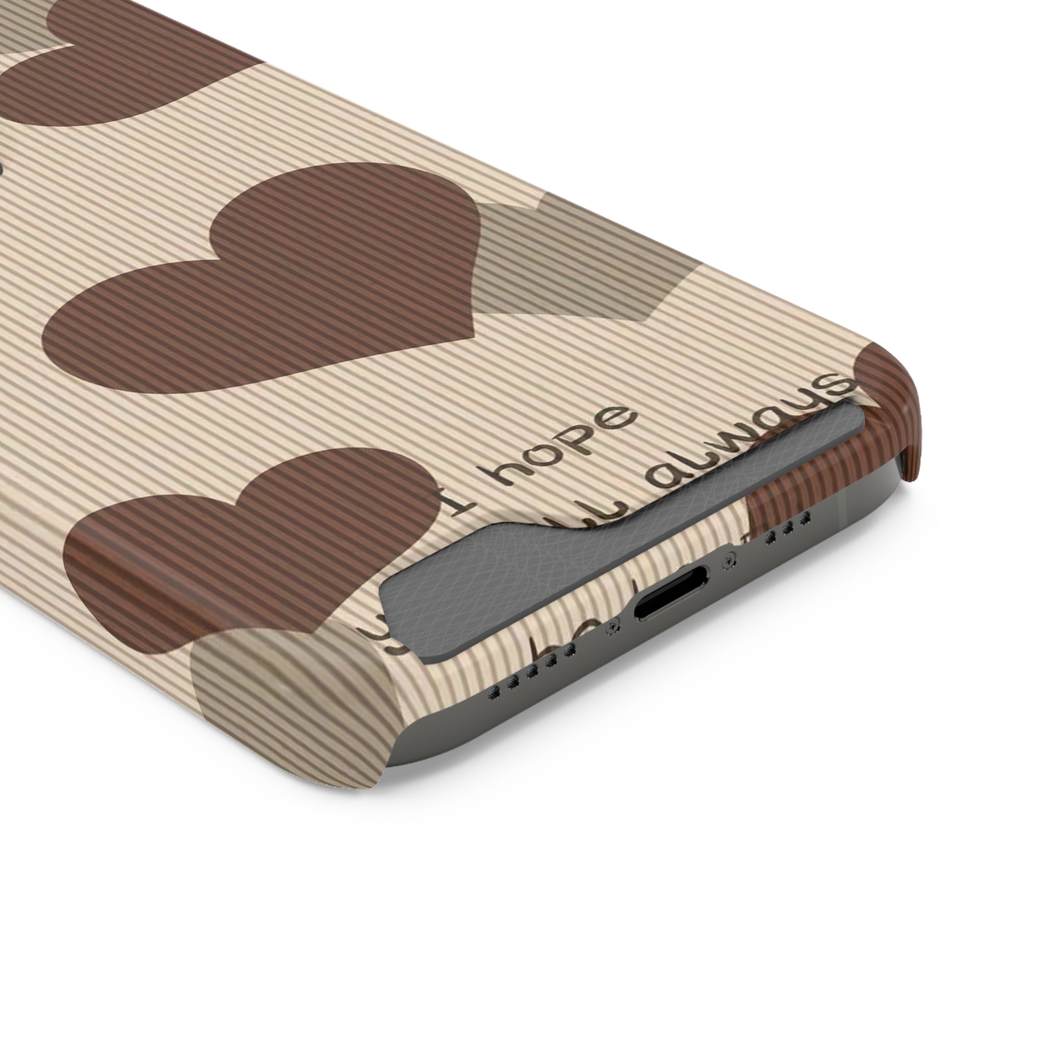 Heartfelt Phone Case with Card Holder | Cute Gift for Friends, Valentine's, Anniversary, Durable Protection, Everyday Use