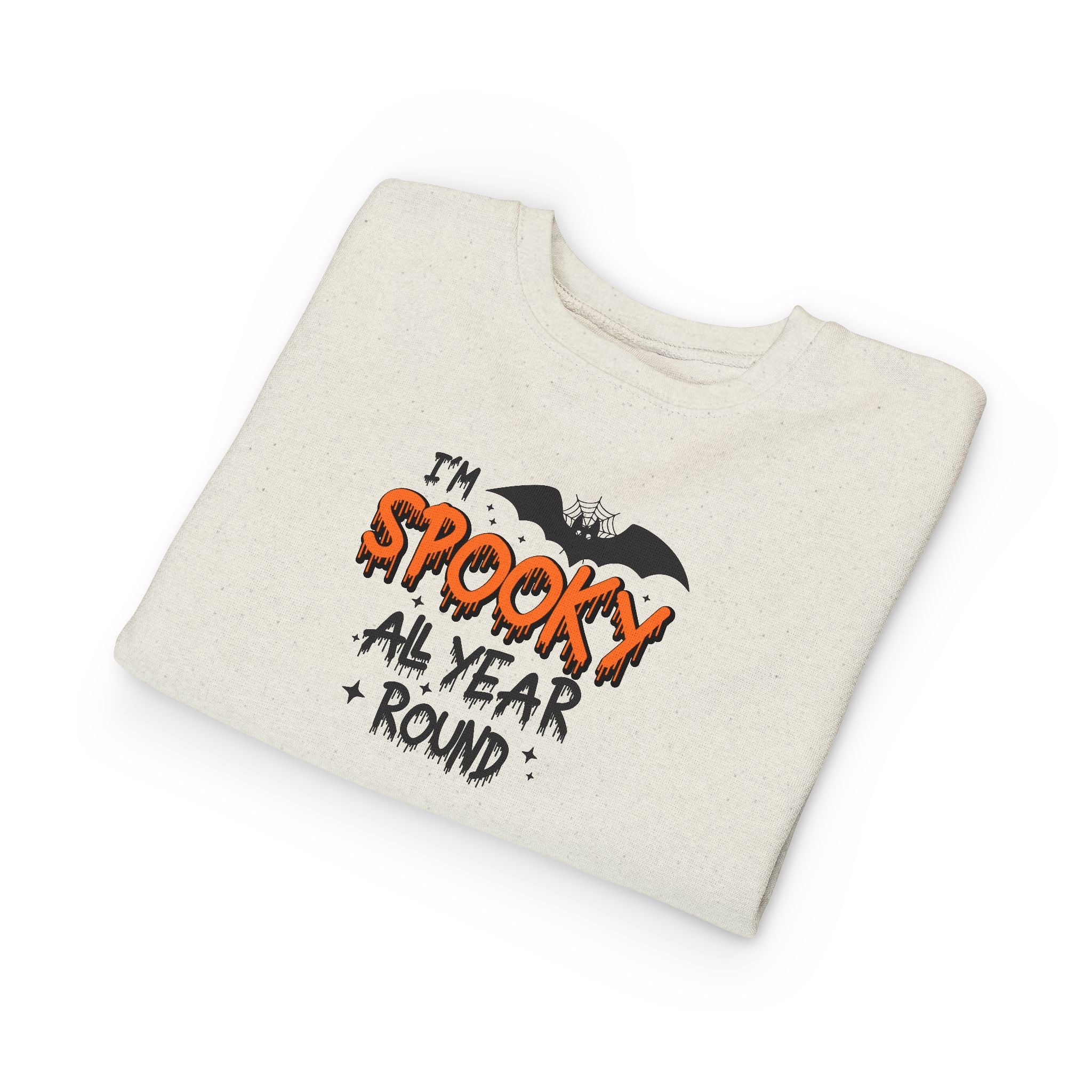 Spooky Toddler Sweatshirt for Year-Round Fun, Halloween Gift, Cozy Kids Clothing, Bat Graphic Pullover, Cute Toddler Outfit