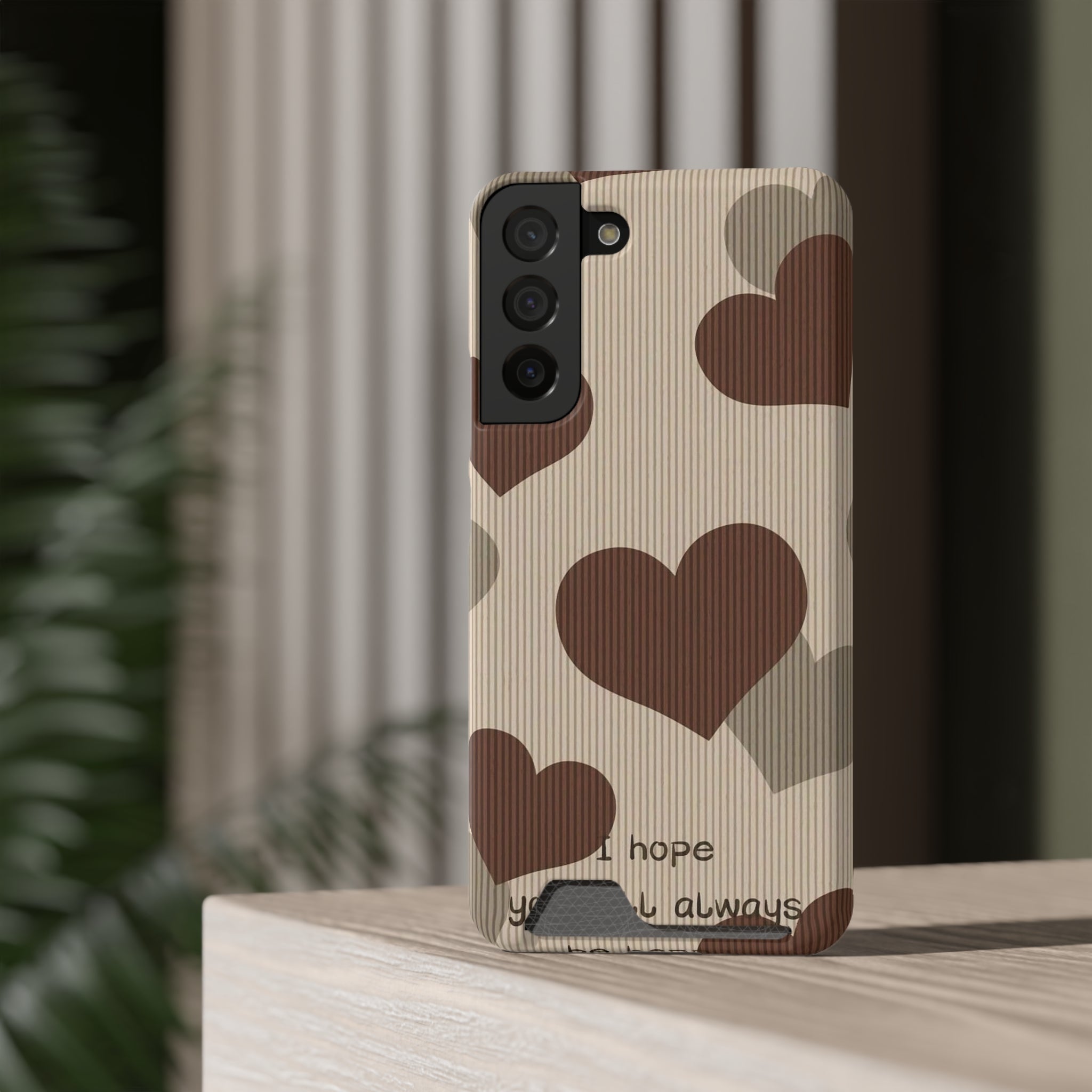 Heartfelt Phone Case with Card Holder | Cute Gift for Friends, Valentine's, Anniversary, Durable Protection, Everyday Use