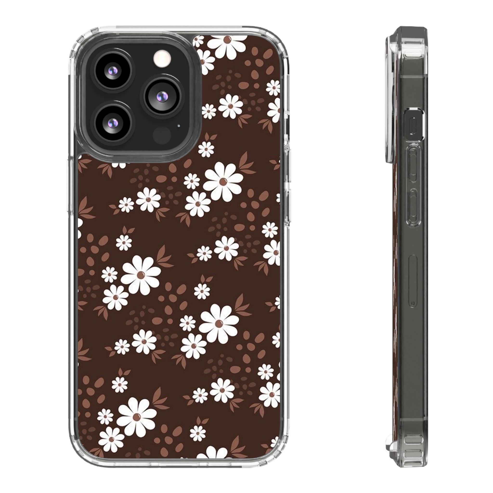 Floral Clear Phone Case, Durable Phone Cover, Transparent Phone Protection, Gift for Her, Spring Phone Accessory