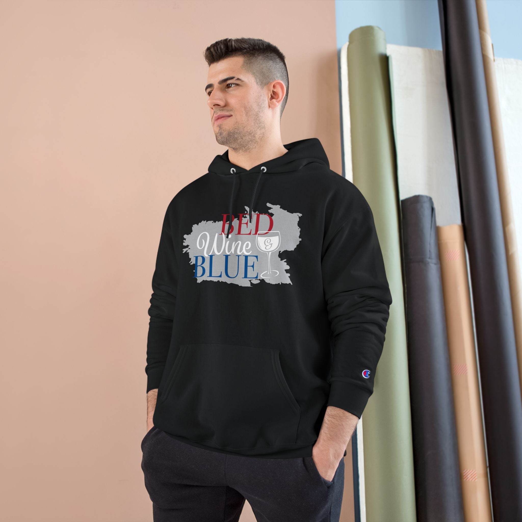 Wine Lover's Champion Hoodie, Cozy Sweatshirt, Gift for Wine Enthusiasts, Casual Outfit, Perfect for Relaxing Nights