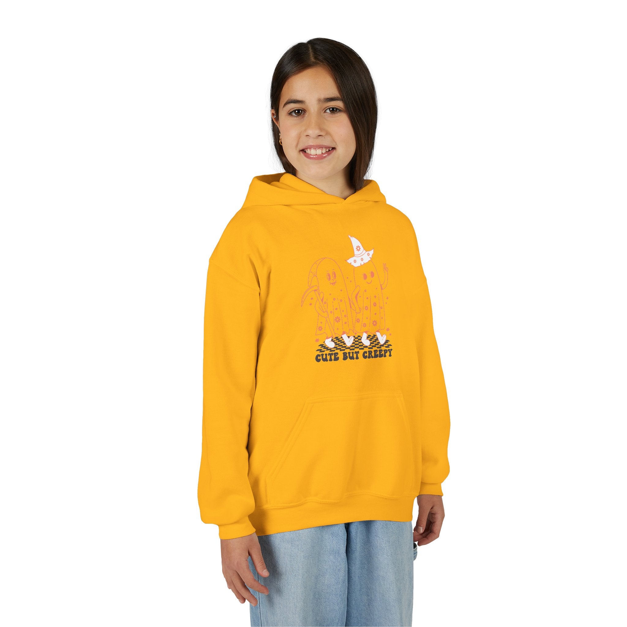 Cute but Creepy Youth Hoodie | Trendy Sweatshirt for Teens | Unique Gift for Halloween, Birthdays, or Everyday Wear