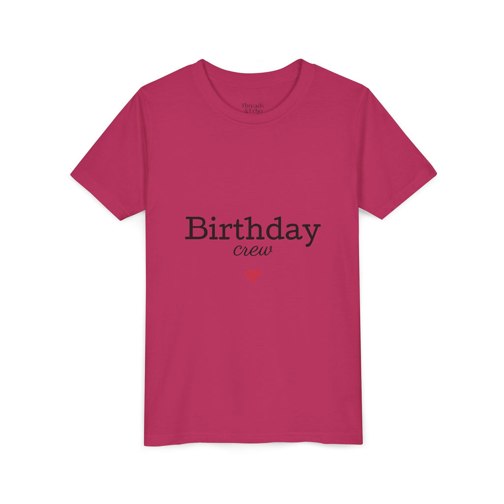 Birthday Crew Youth Tee, Fun Birthday Gift, Kids Party Shirt, Celebration Apparel, Birthday Celebration Clothing