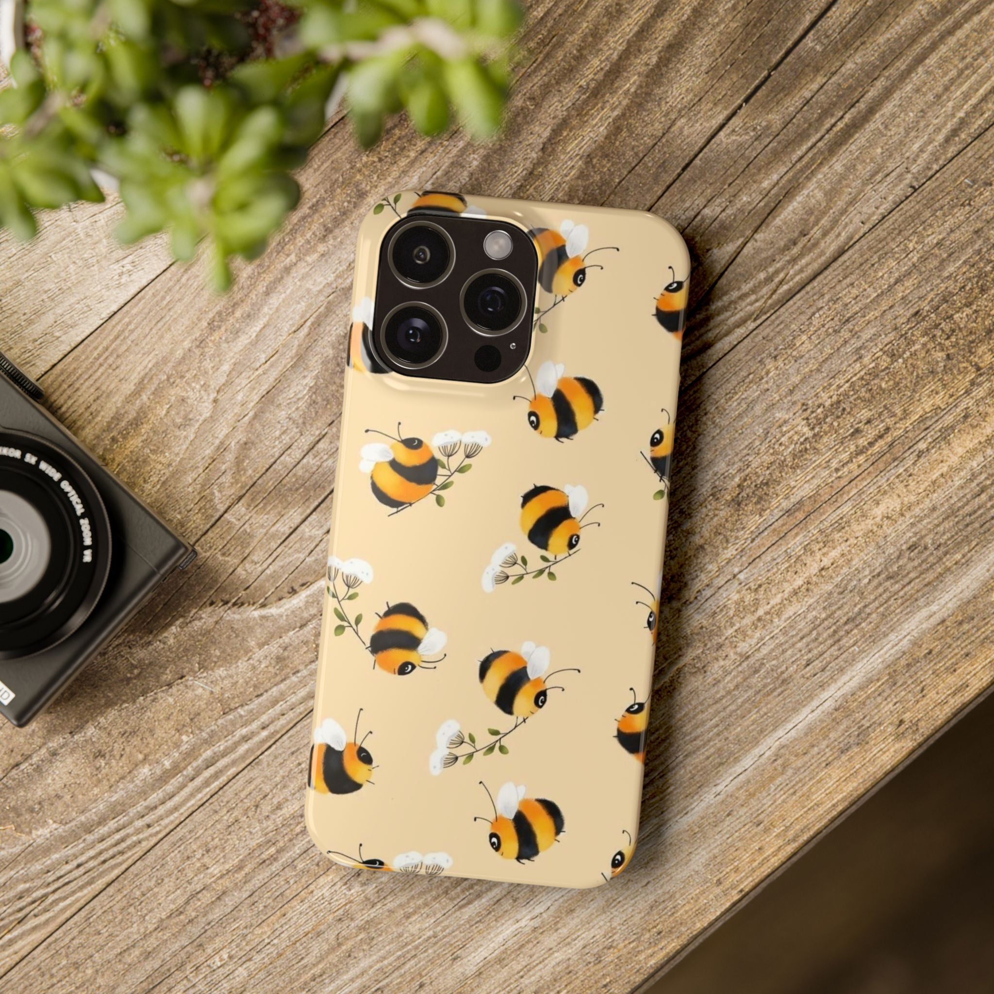 Bee-inspired Slim Phone Cases, Cute Bumblebee Design, Eco-friendly Mobile Covers, Perfect Gift for Nature Lovers