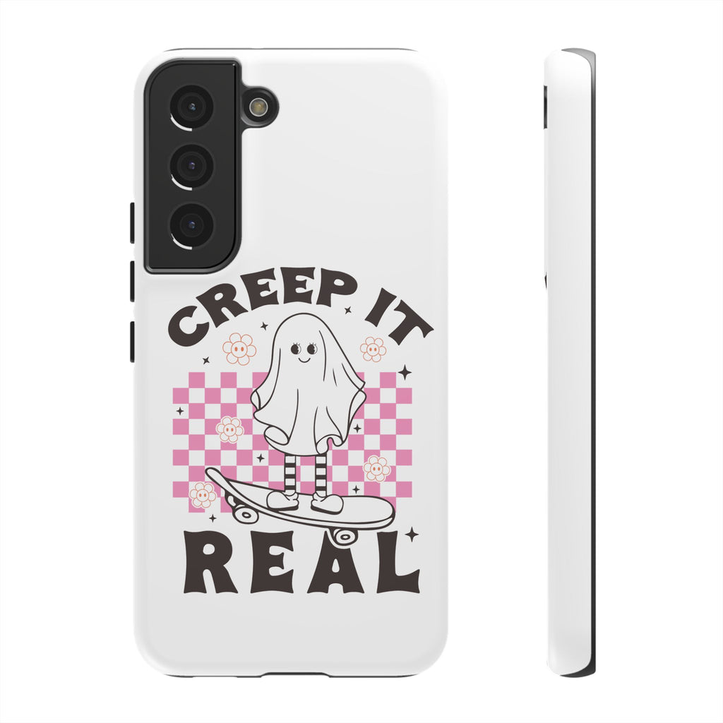 Cute Ghost Phone Case - Creep It Real, Halloween Accessories, Skateboard Theme, Kawaii Gift, Fun Phone Cover