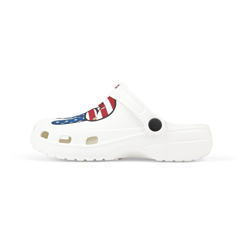 Patriotic Kid's Clogs, Fun Summer Footwear, Ideal for Holidays, Outdoor Play, Fourth of July, Independence Day, Travel, Casual Style